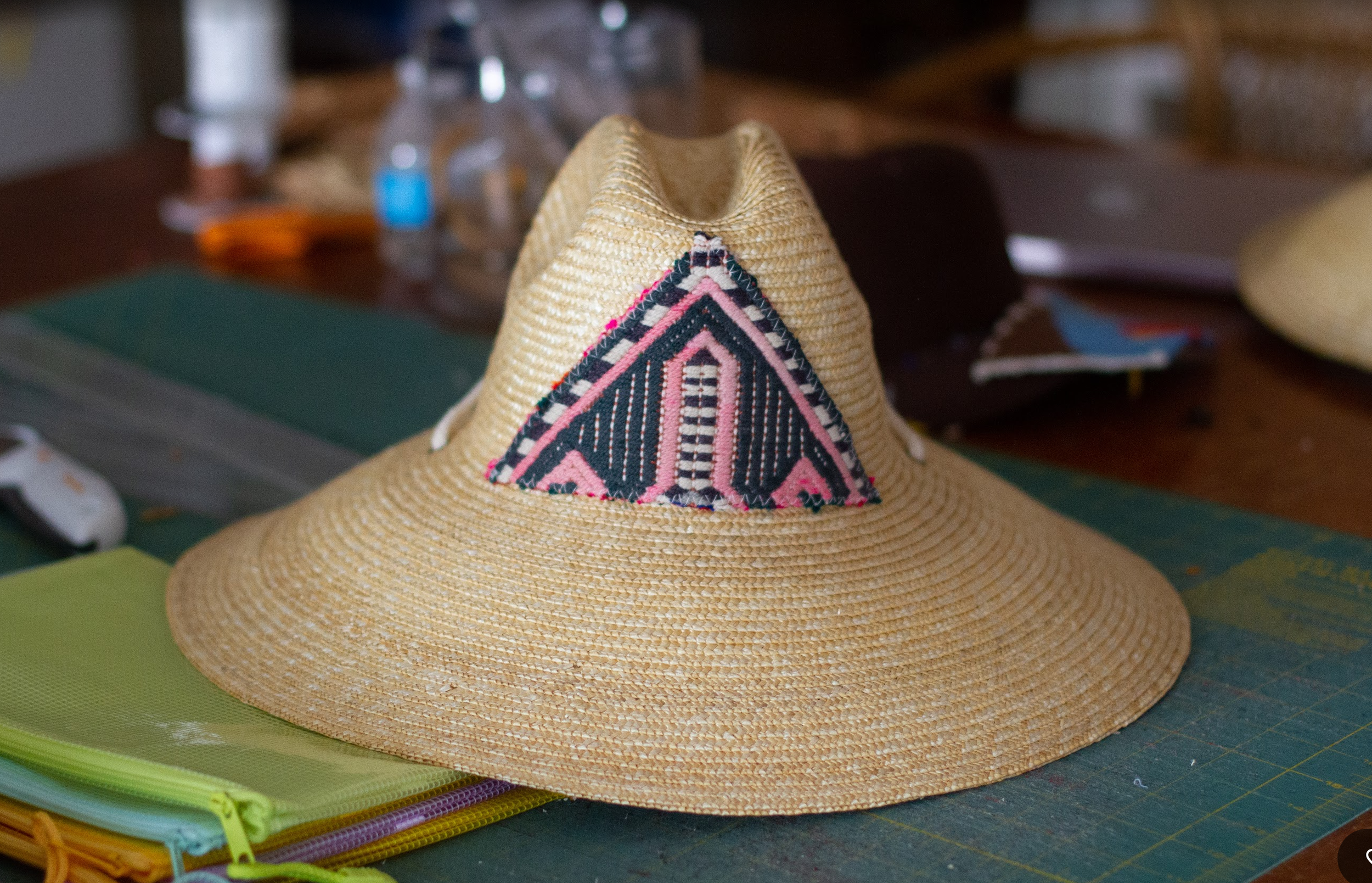 Kilim Patch Straw Hat