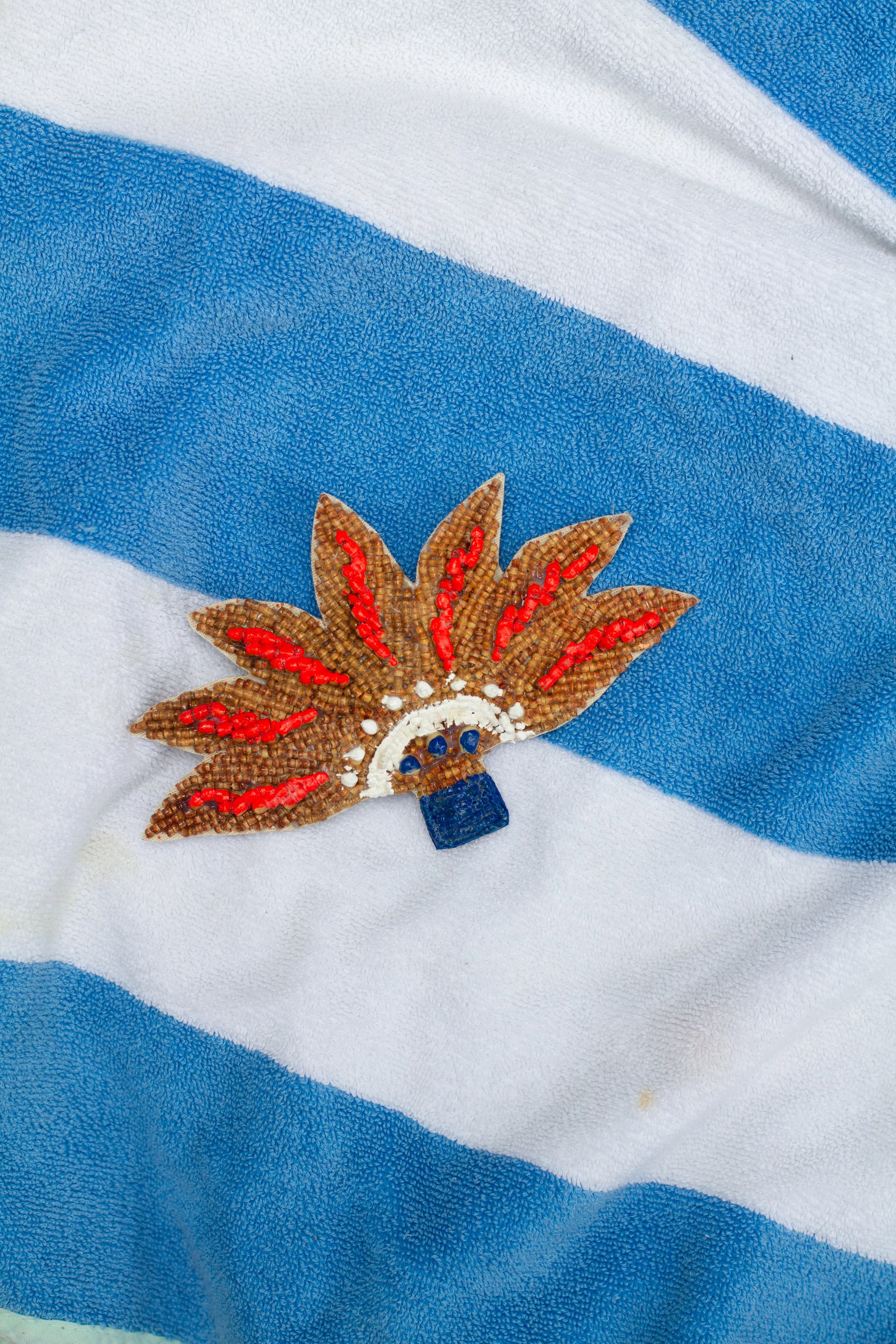 PAINTED PALM Wooden Bead Trucker