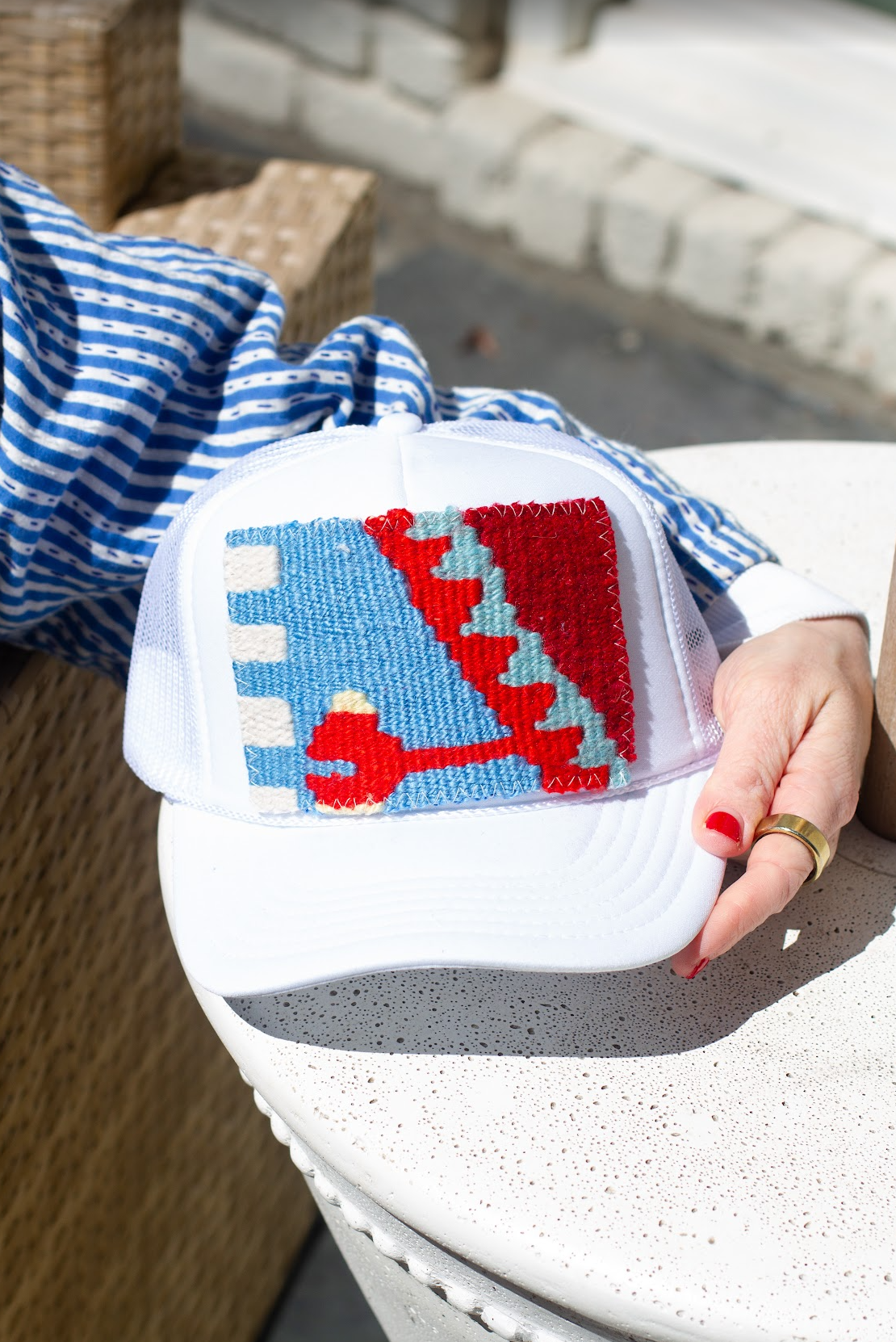 Kilim Patch Trucker WHITE