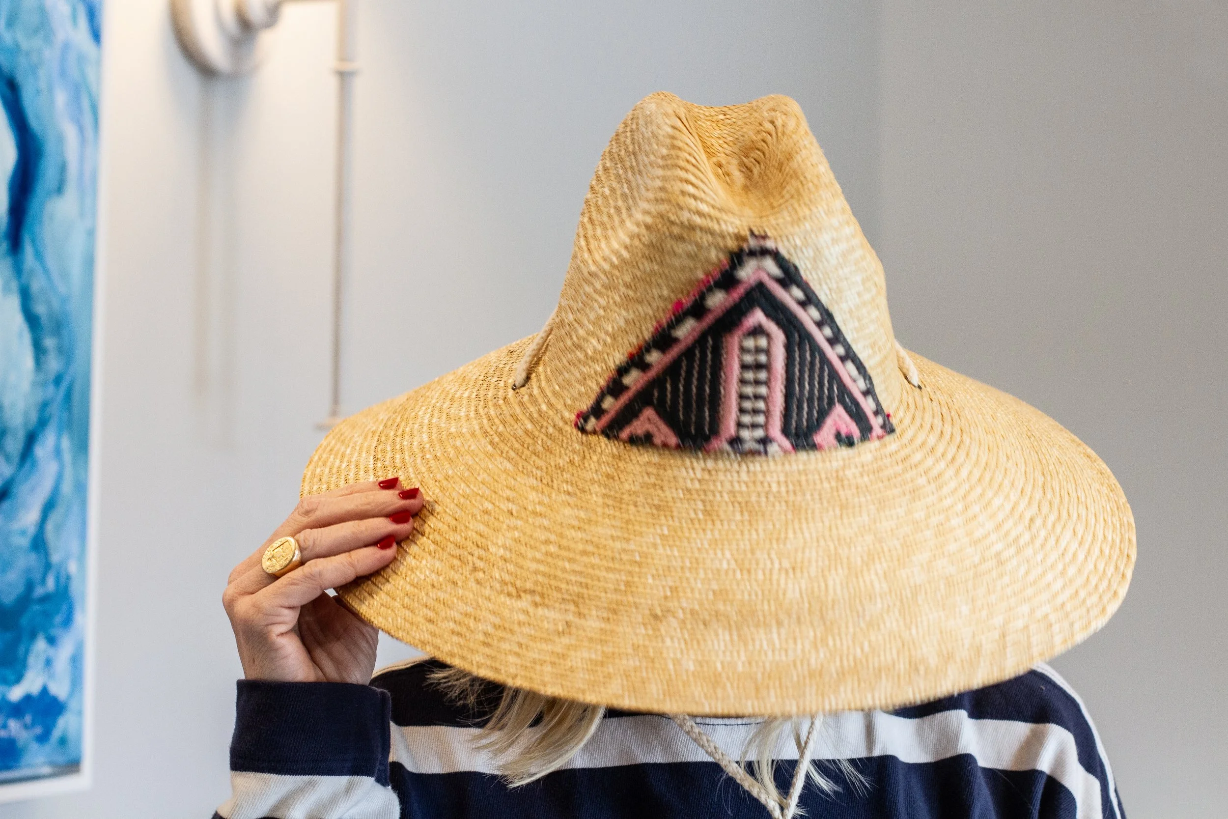 Kilim Patch Straw Hat