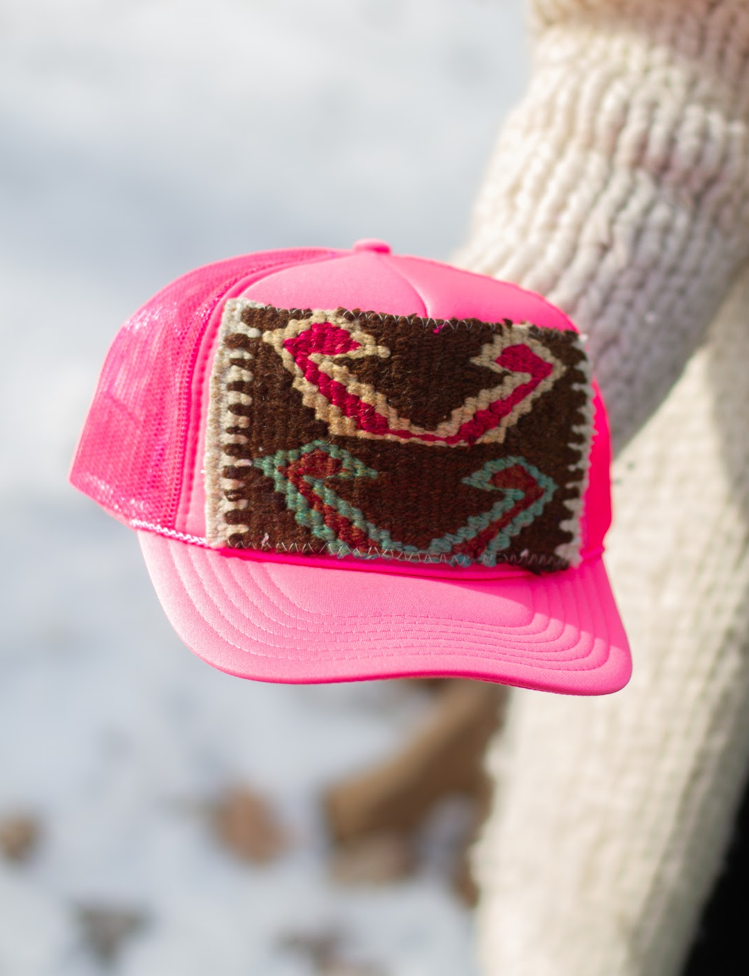 Kilim Patch Trucker HOT PINK