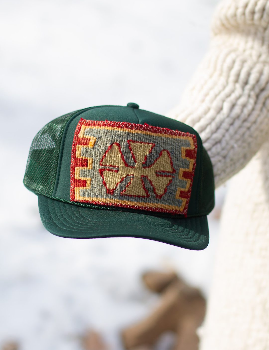 Kilim Patch Trucker HUNTER GREEN