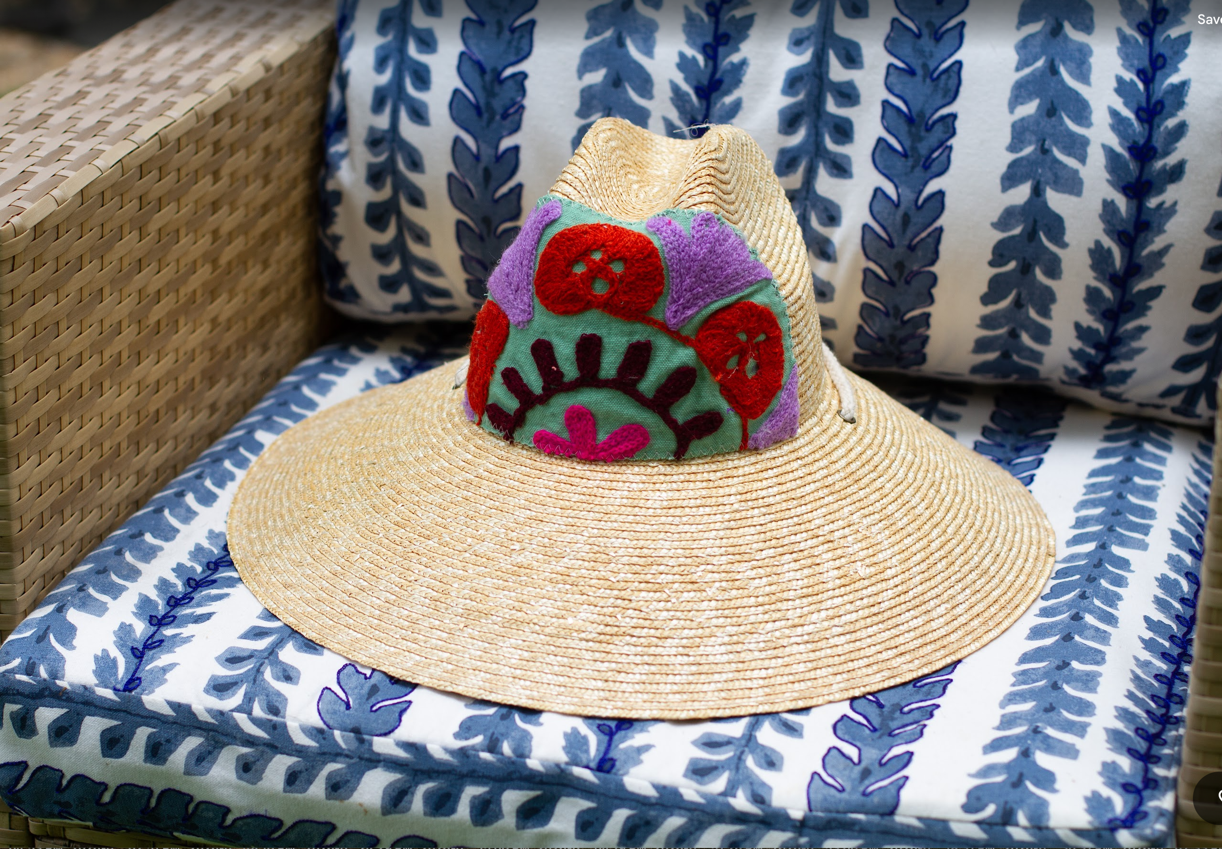 KILIM Patch Straw Hat