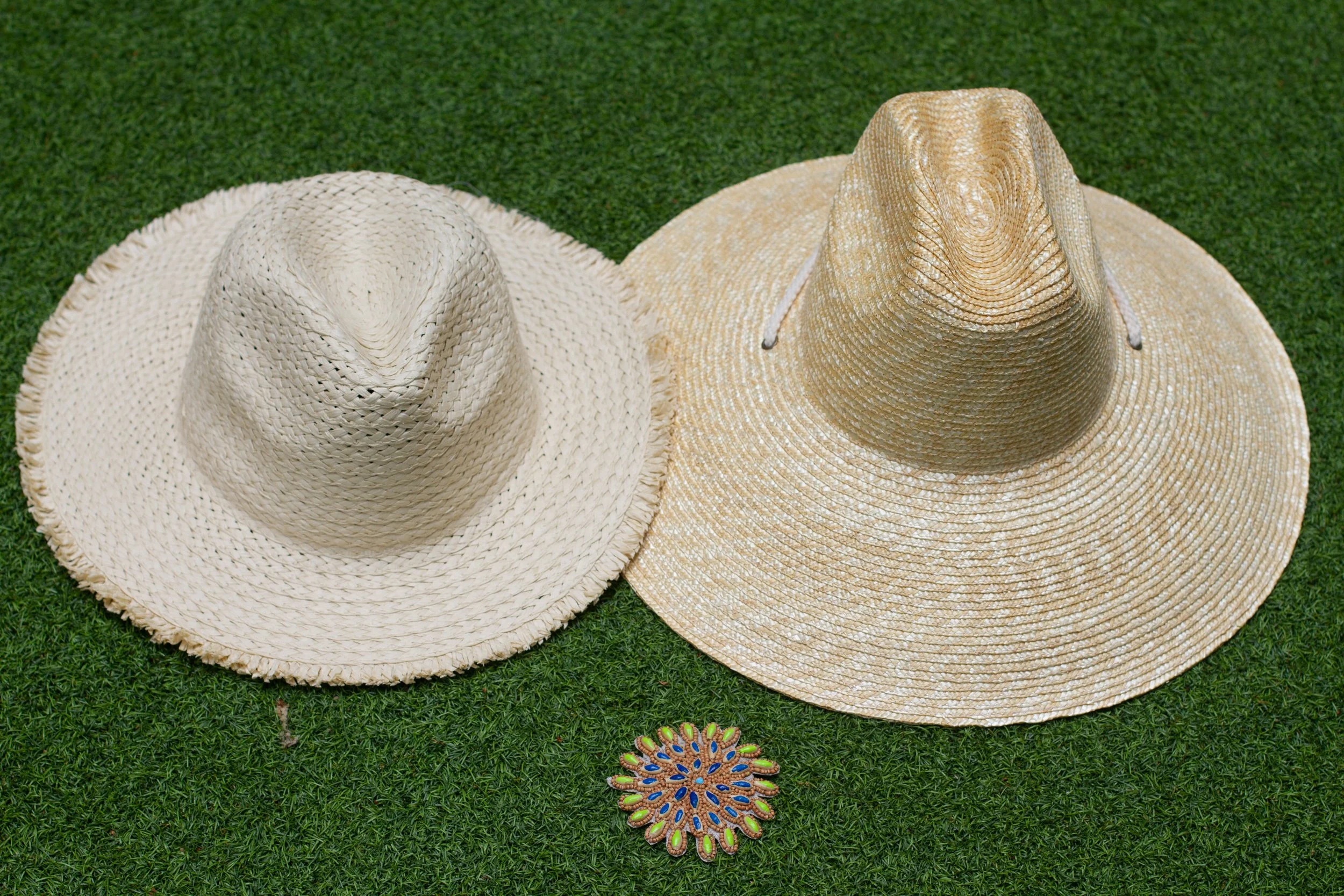 PAINTED SUNBURST Wooden Bead Sun OR Raffia Hat