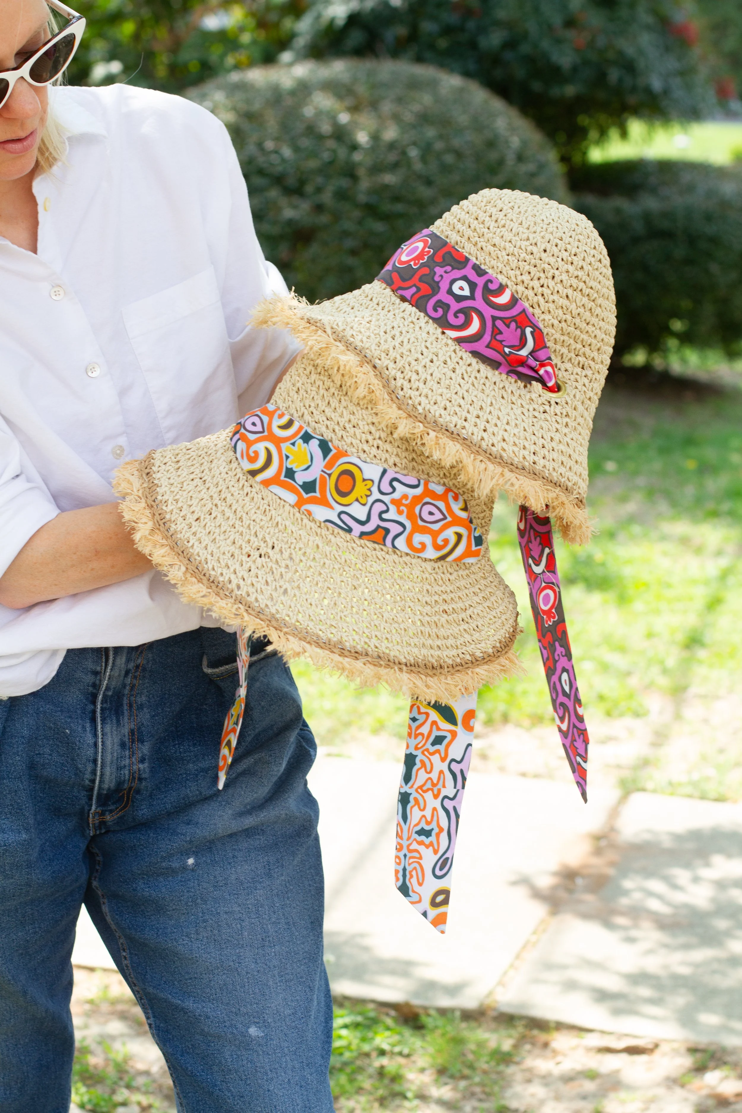 Custom Textile Straw Bucket Hat
