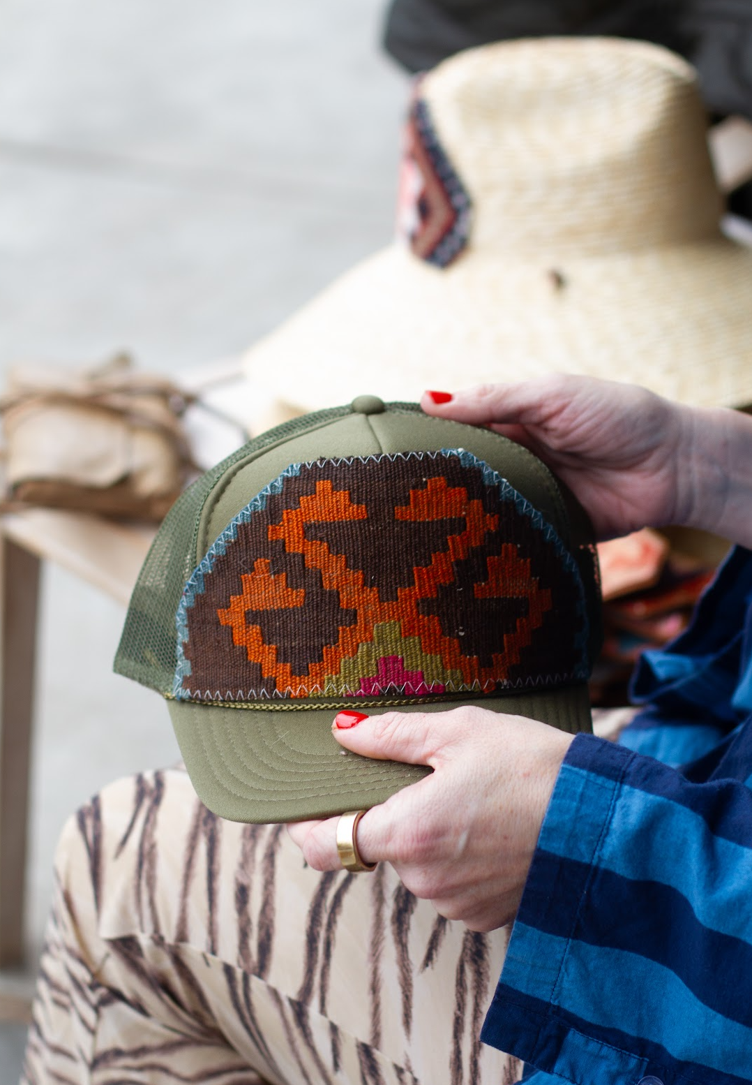 Kilim Patch Trucker OLIVE