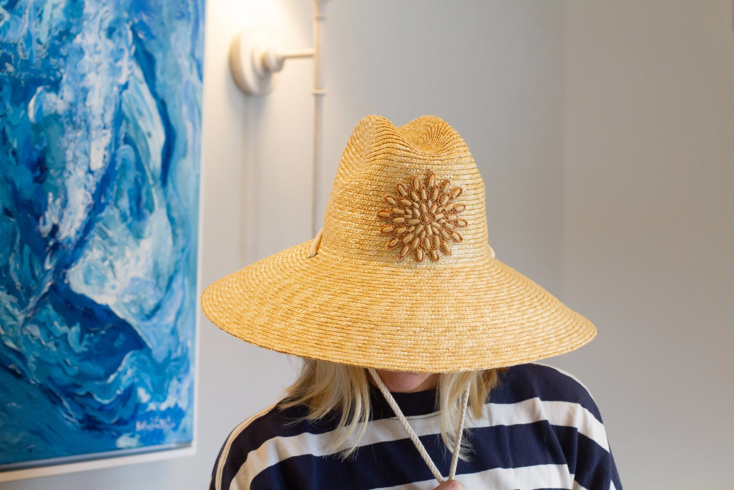 Sunburst Medallion Wooden Bead Hat