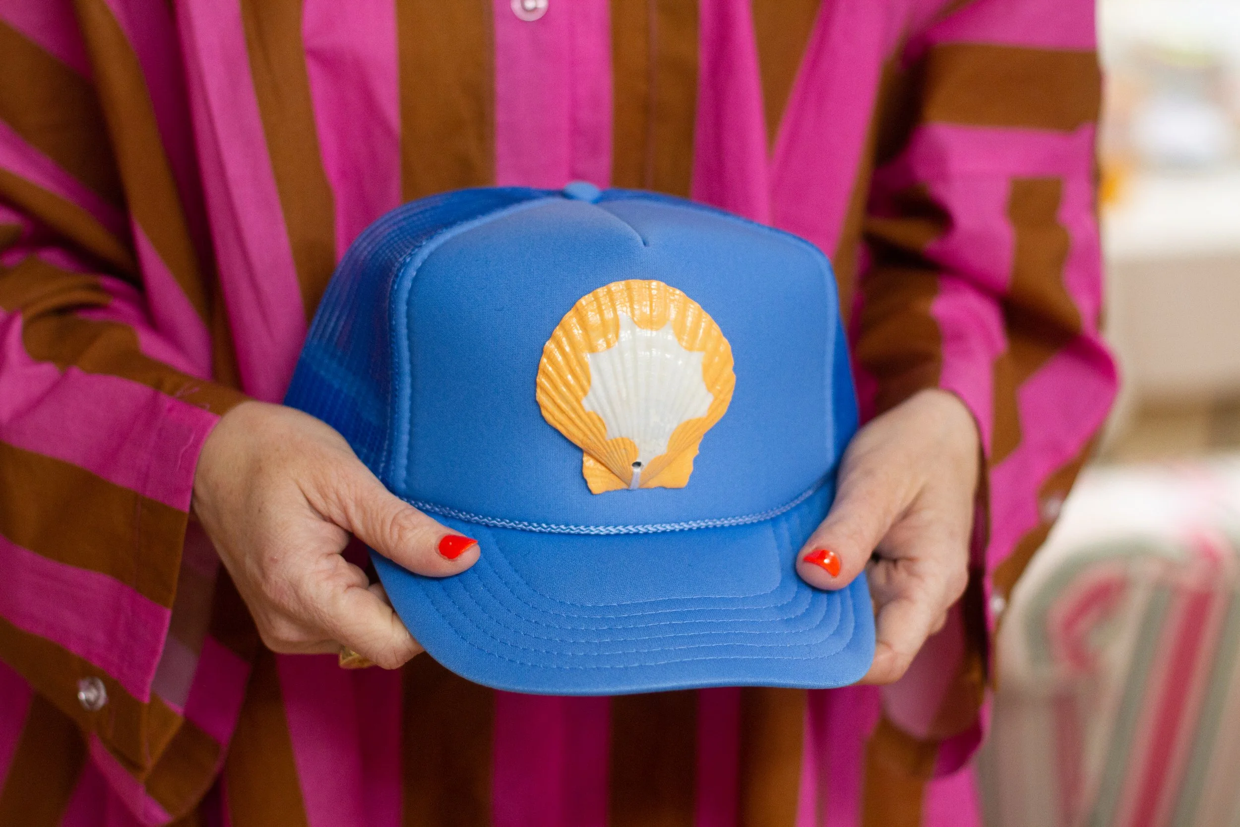 PAINTED SHELL Trucker Hat COLUMBIAN BLUE