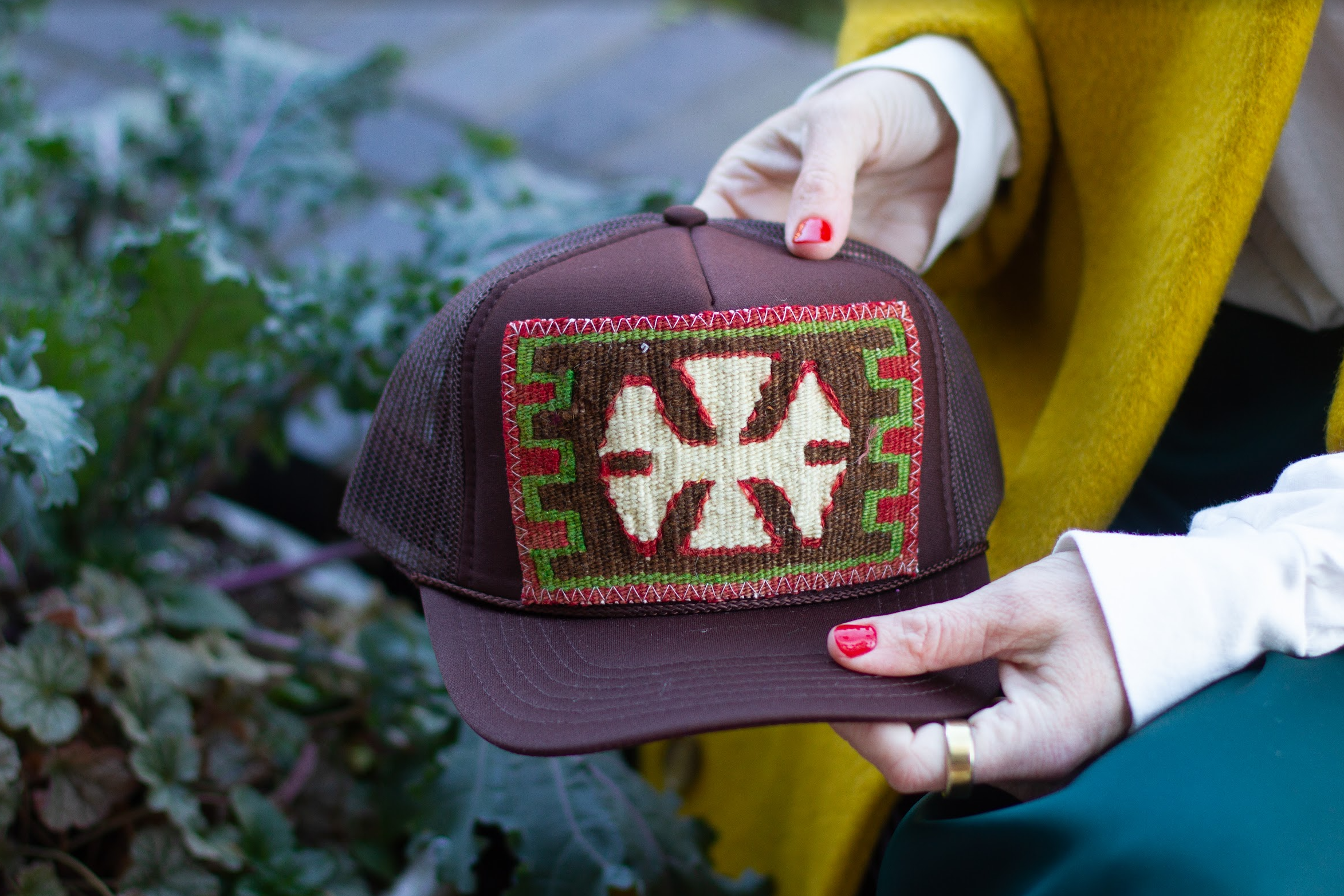 Kilim Patch Trucker BROWN