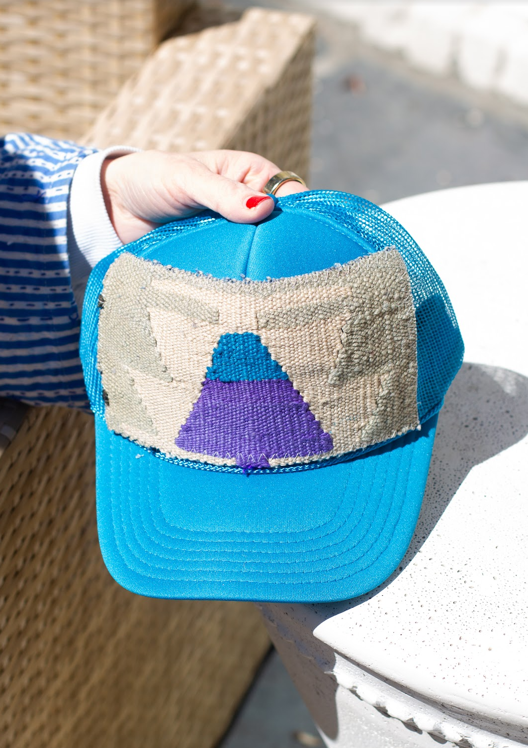 Kilim Patch Trucker PEACOCK BLUE