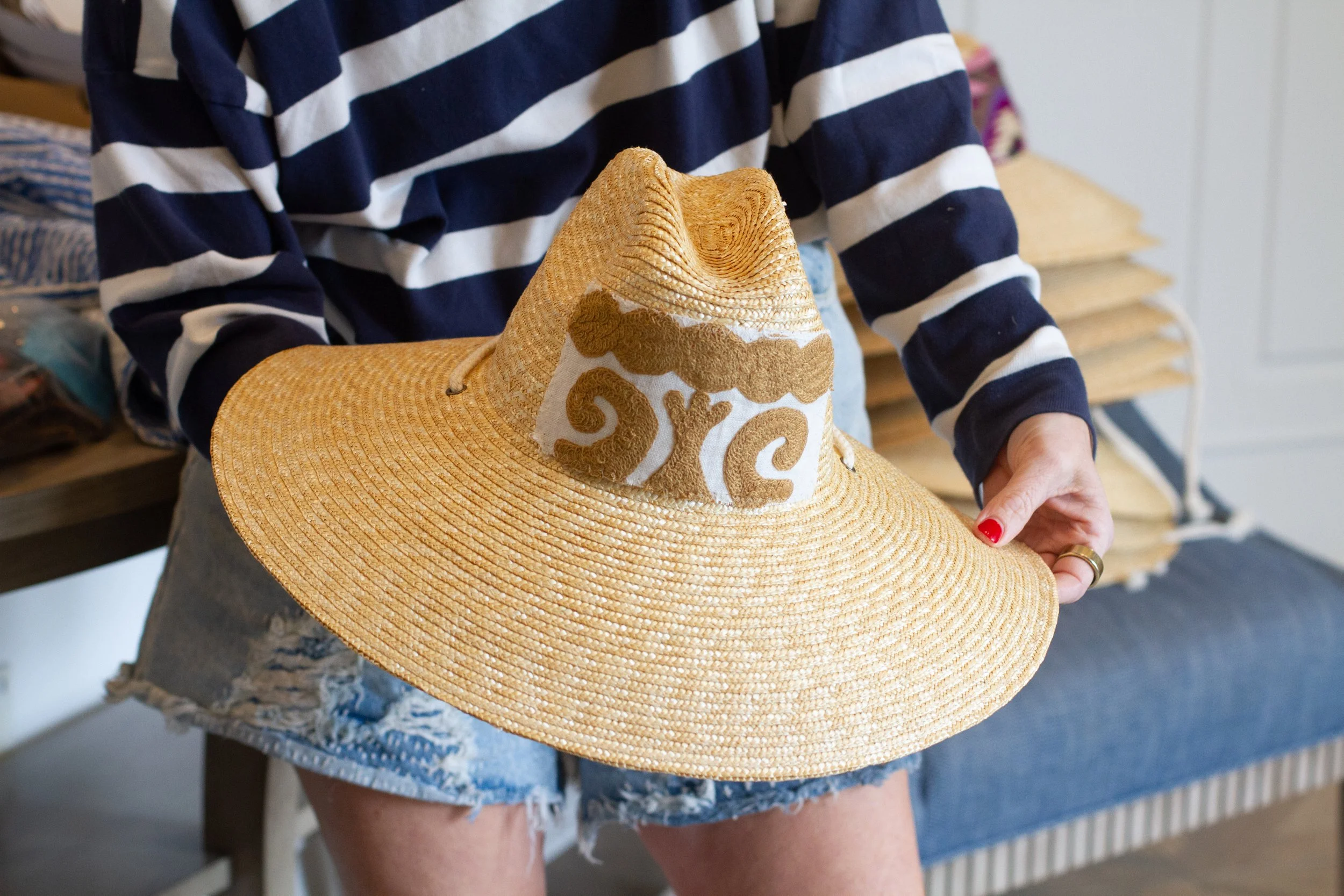 Tapestry Patch Straw Hat