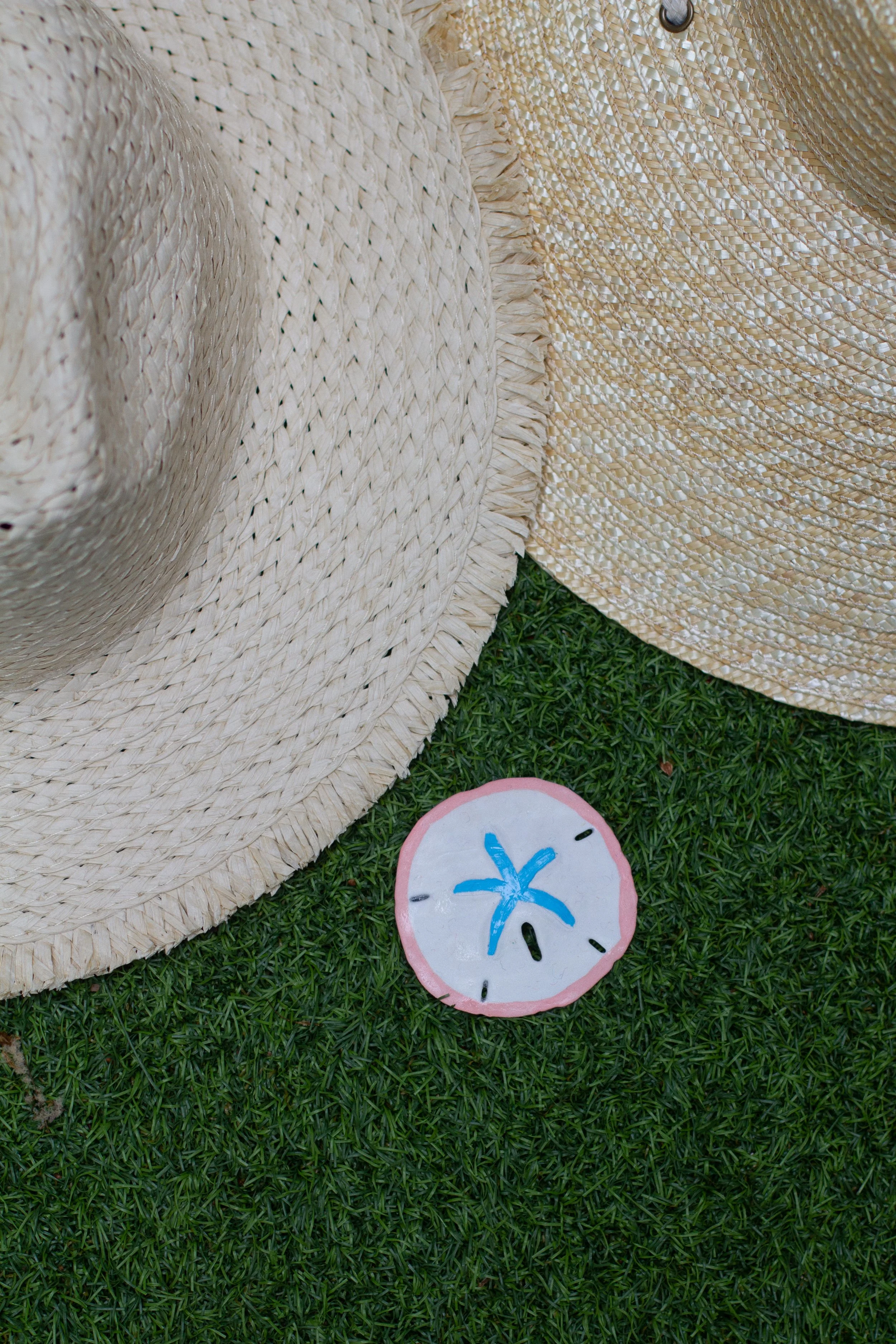 PAINTED SAND DOLLAR Sun OR Raffia Hat