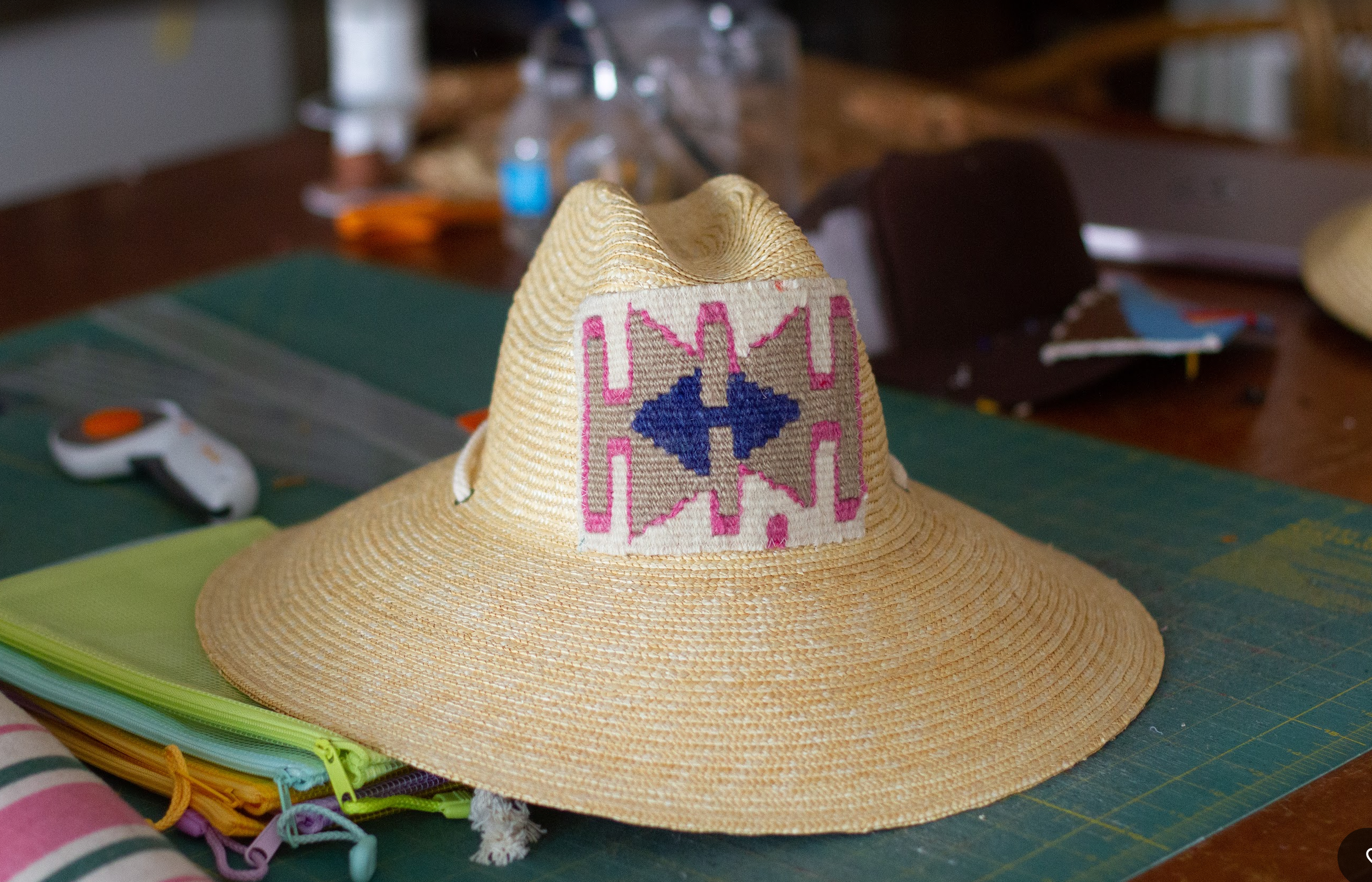 Kilim Patch Straw Hat
