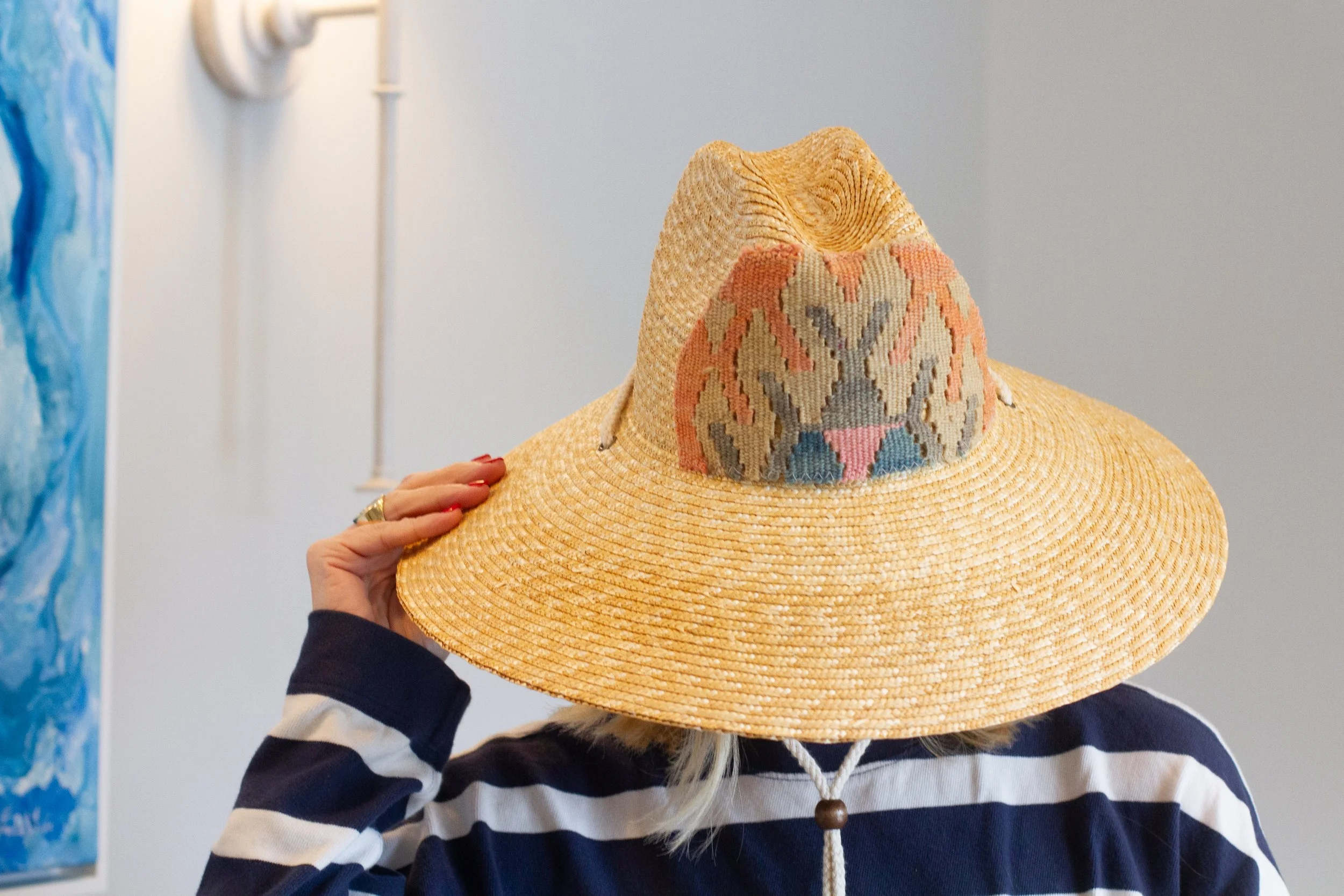 Kilim Patch Straw Hat
