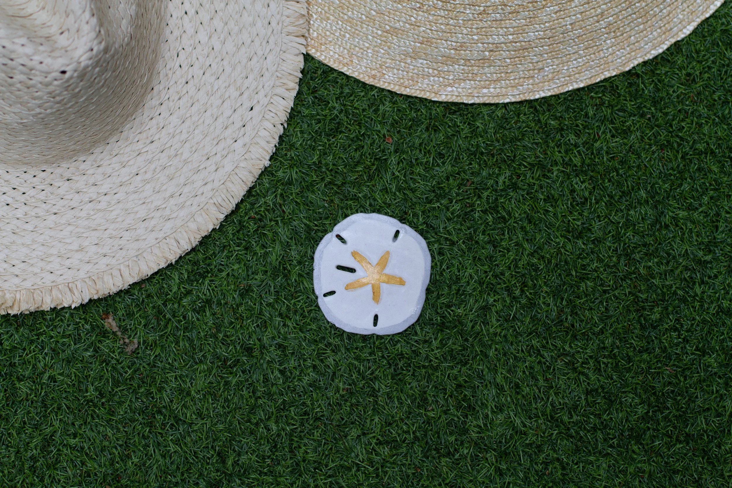PAINTED SAND DOLLAR Sun OR Raffia Hat
