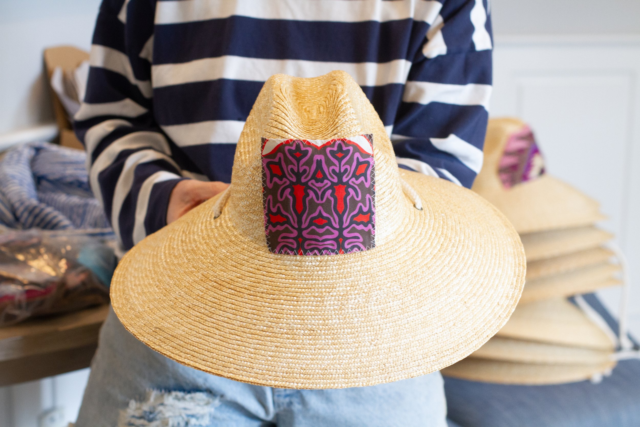 Custom Textile Straw Hat