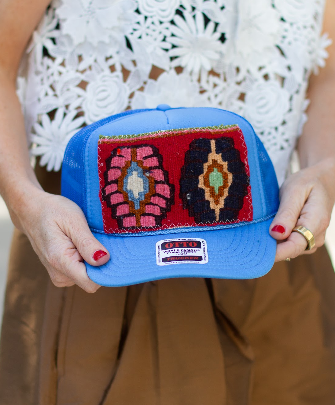 KILIM Patch Trucker Hat -COLUMBIA BLUE