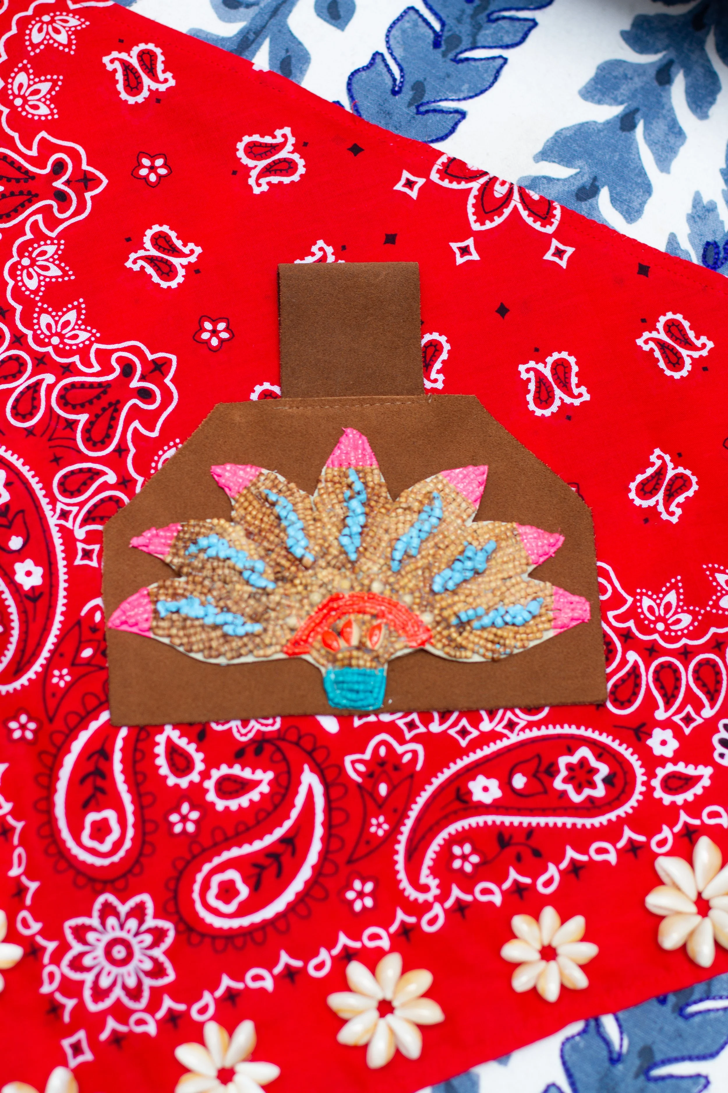 PAINTED PALM Wooden Bead Pendant