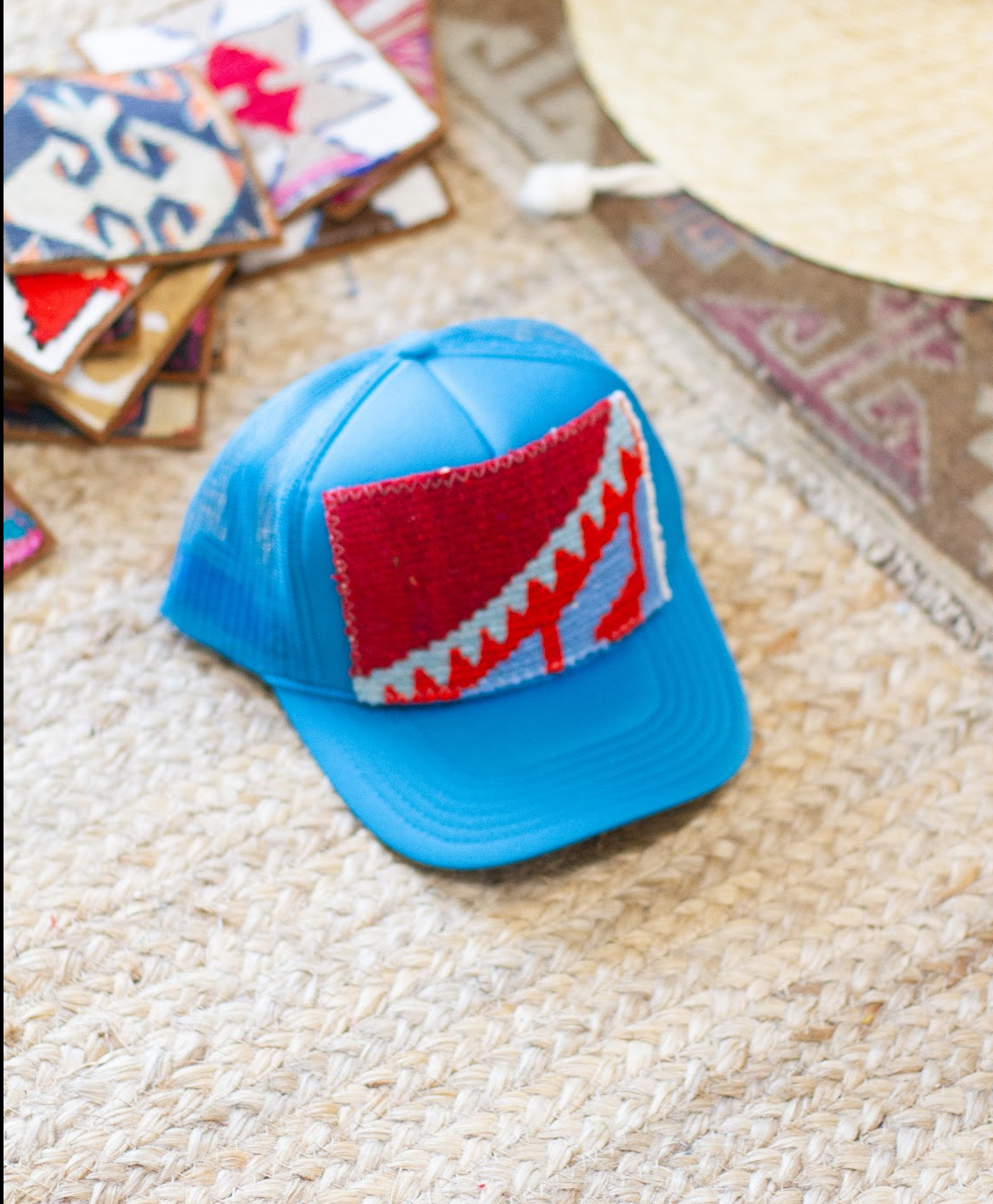 Kilim Patch Trucker PEACOCK BLUE