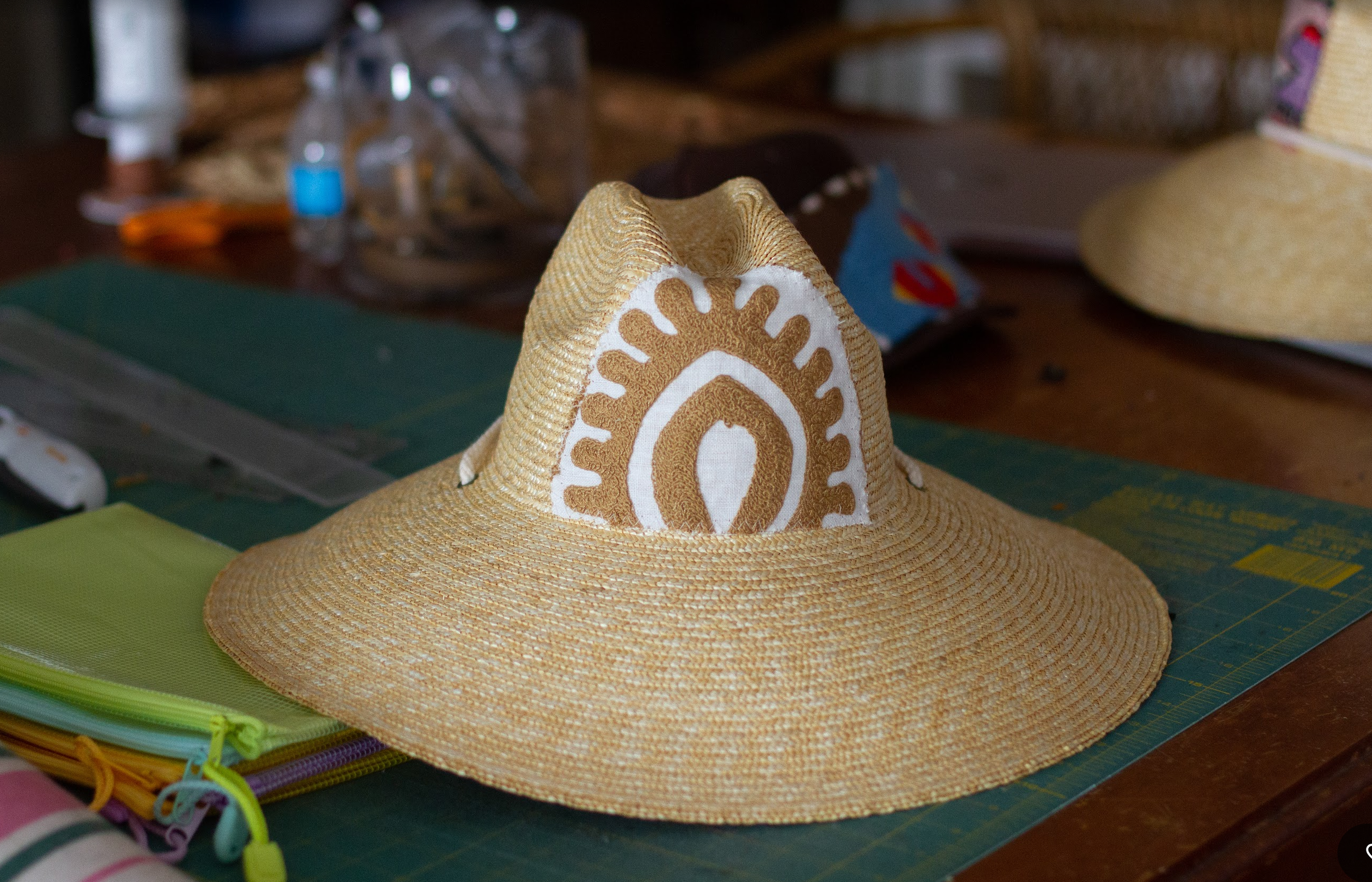 Tapestry Patch Straw Hat