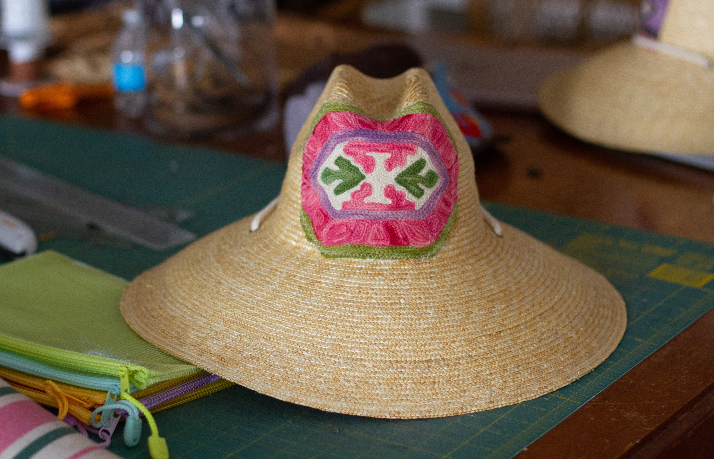 Kilim Patch Straw Hat