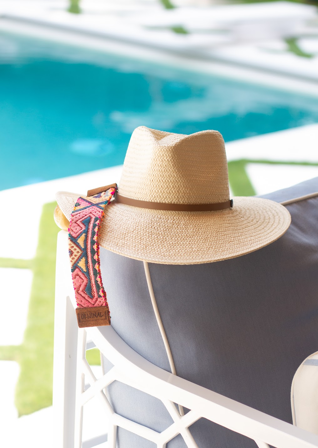Straw Hat with Snap-On Band 006