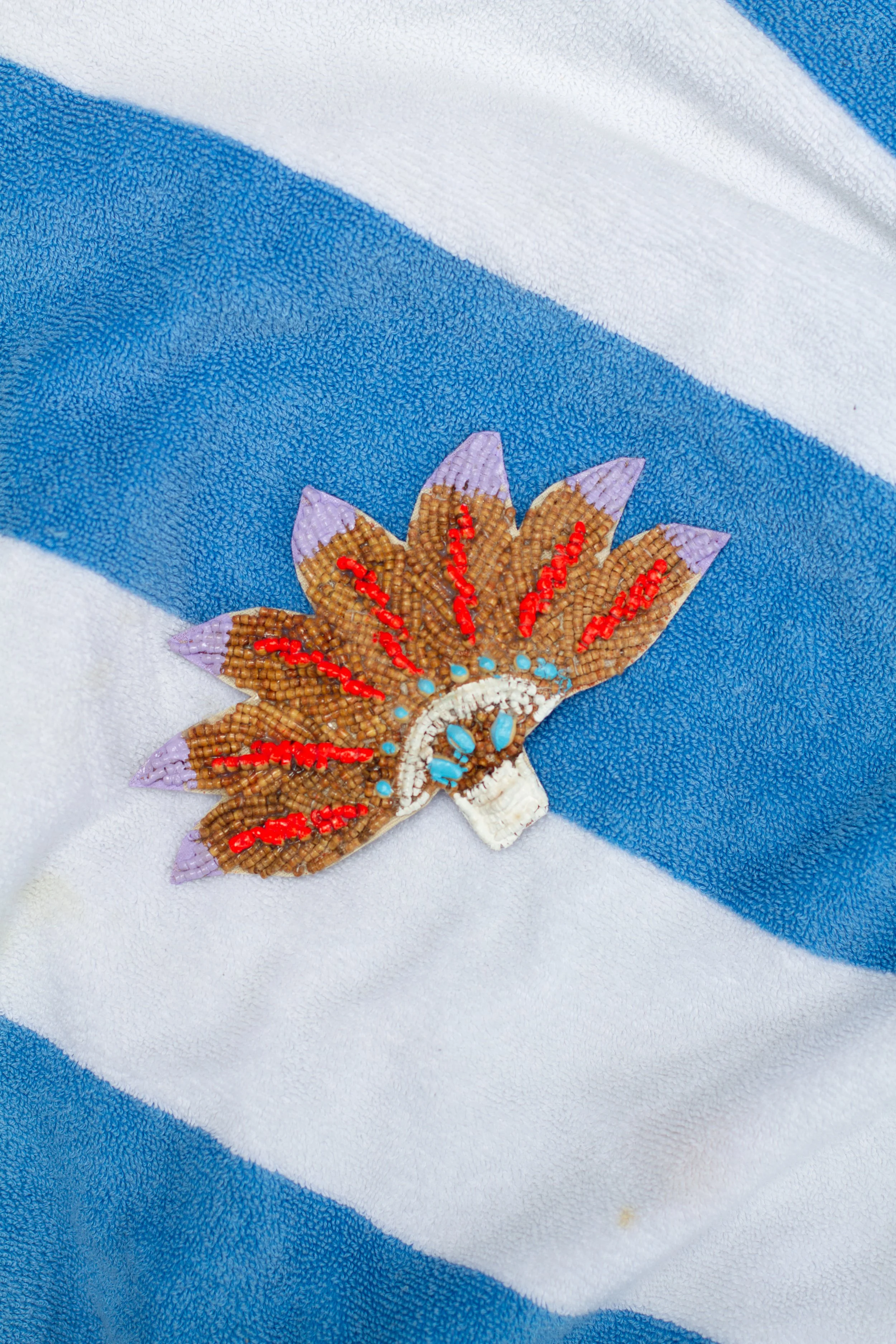 PAINTED PALM Wooden Bead Trucker Hat