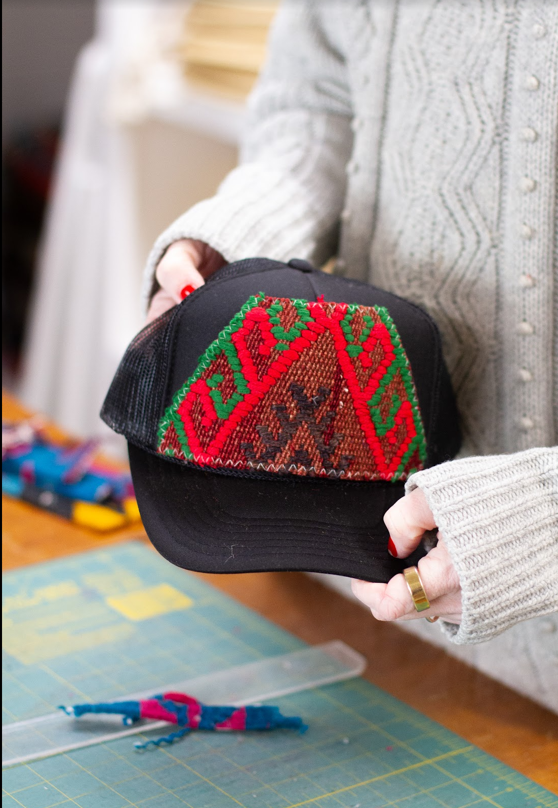 Kilim Patch Trucker BLACK