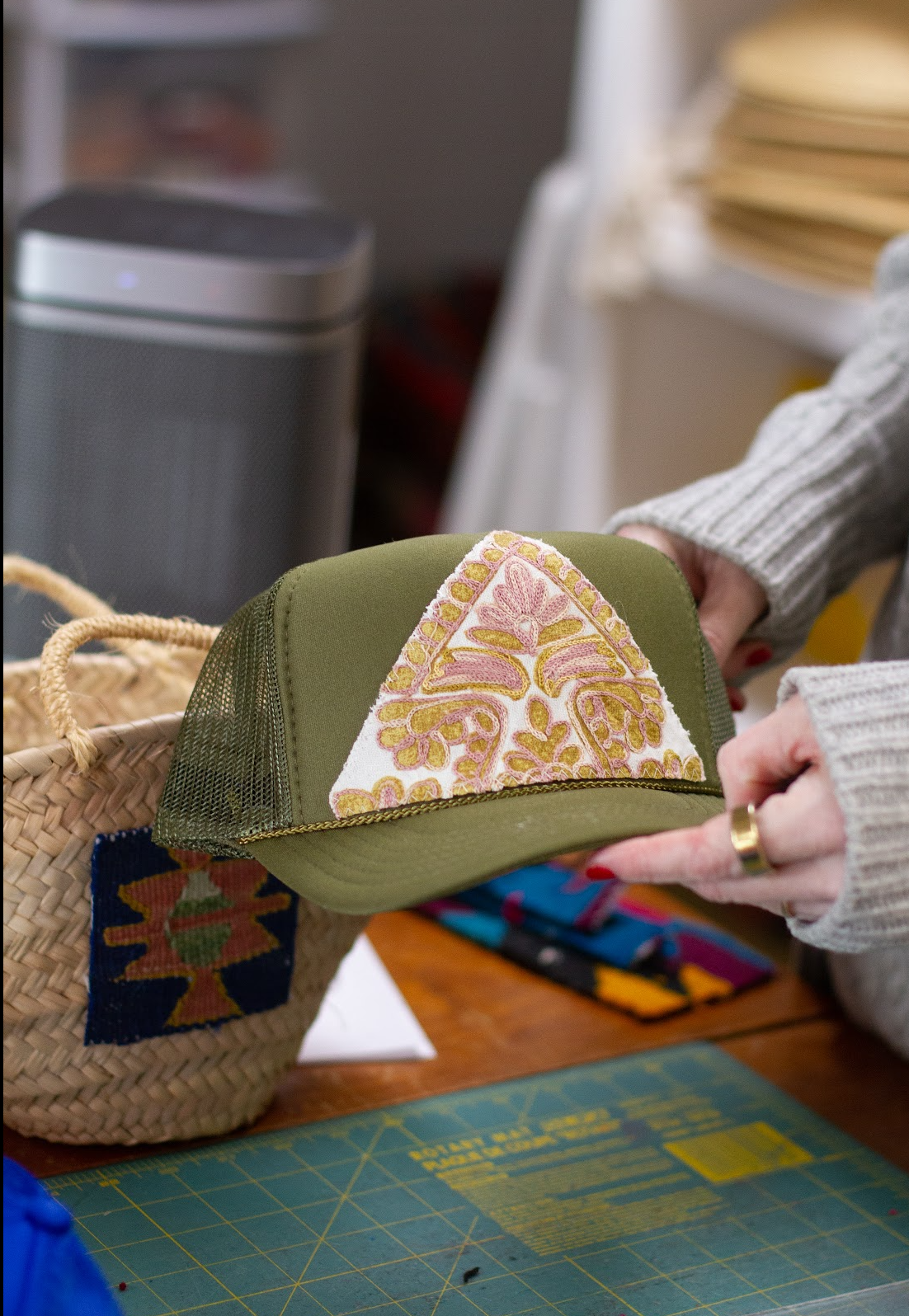 Tapestry Patch Trucker OLIVE