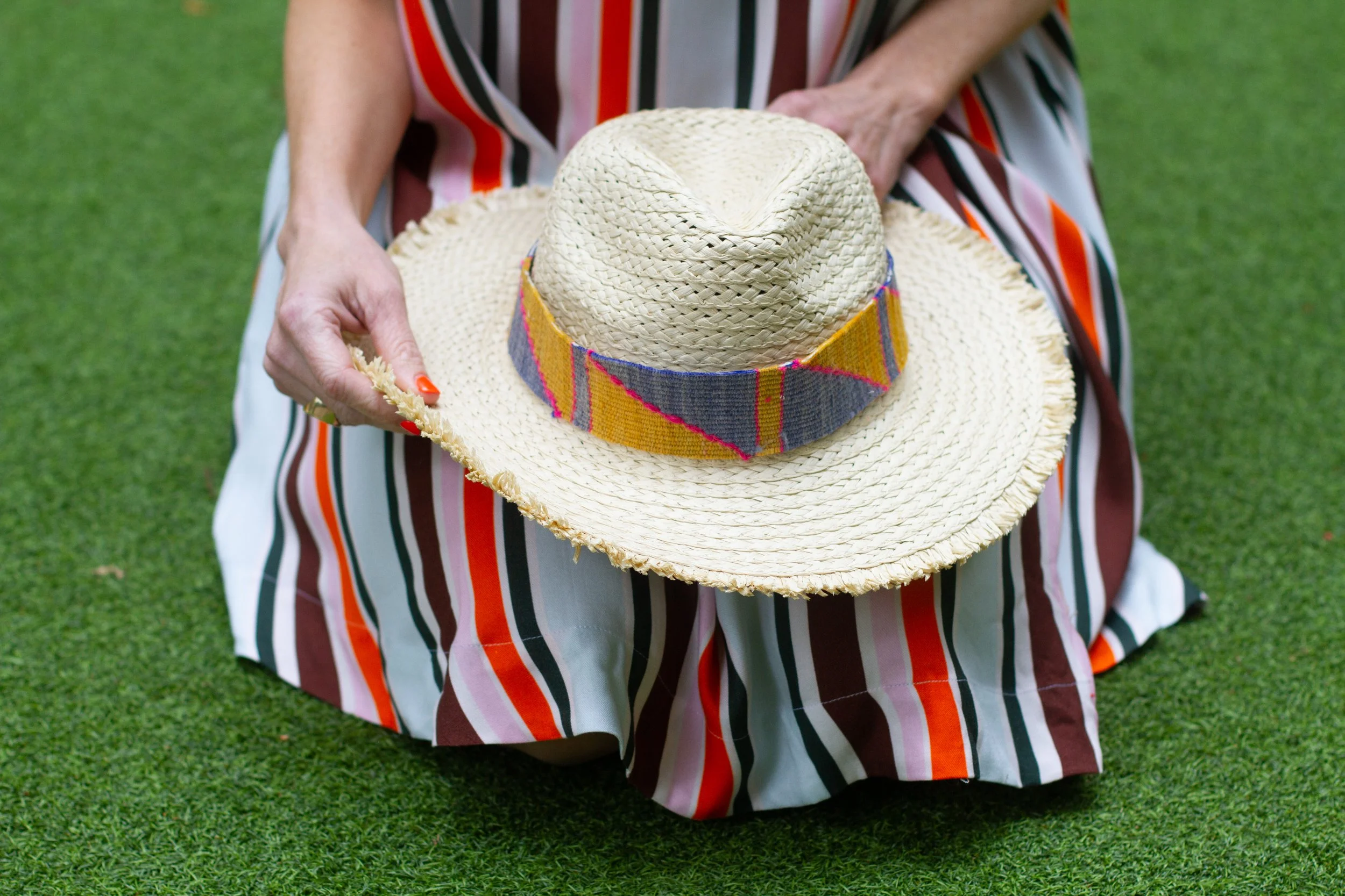 KILIM Band Raffia Fringe Hat