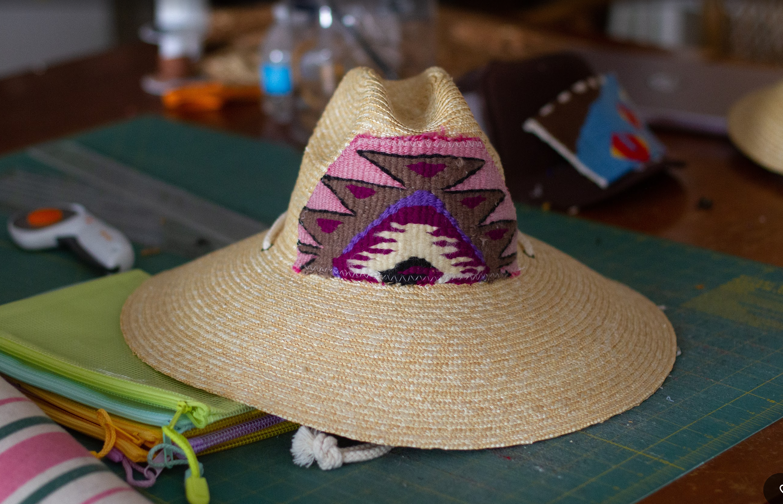 Kilim Patch Straw Hat