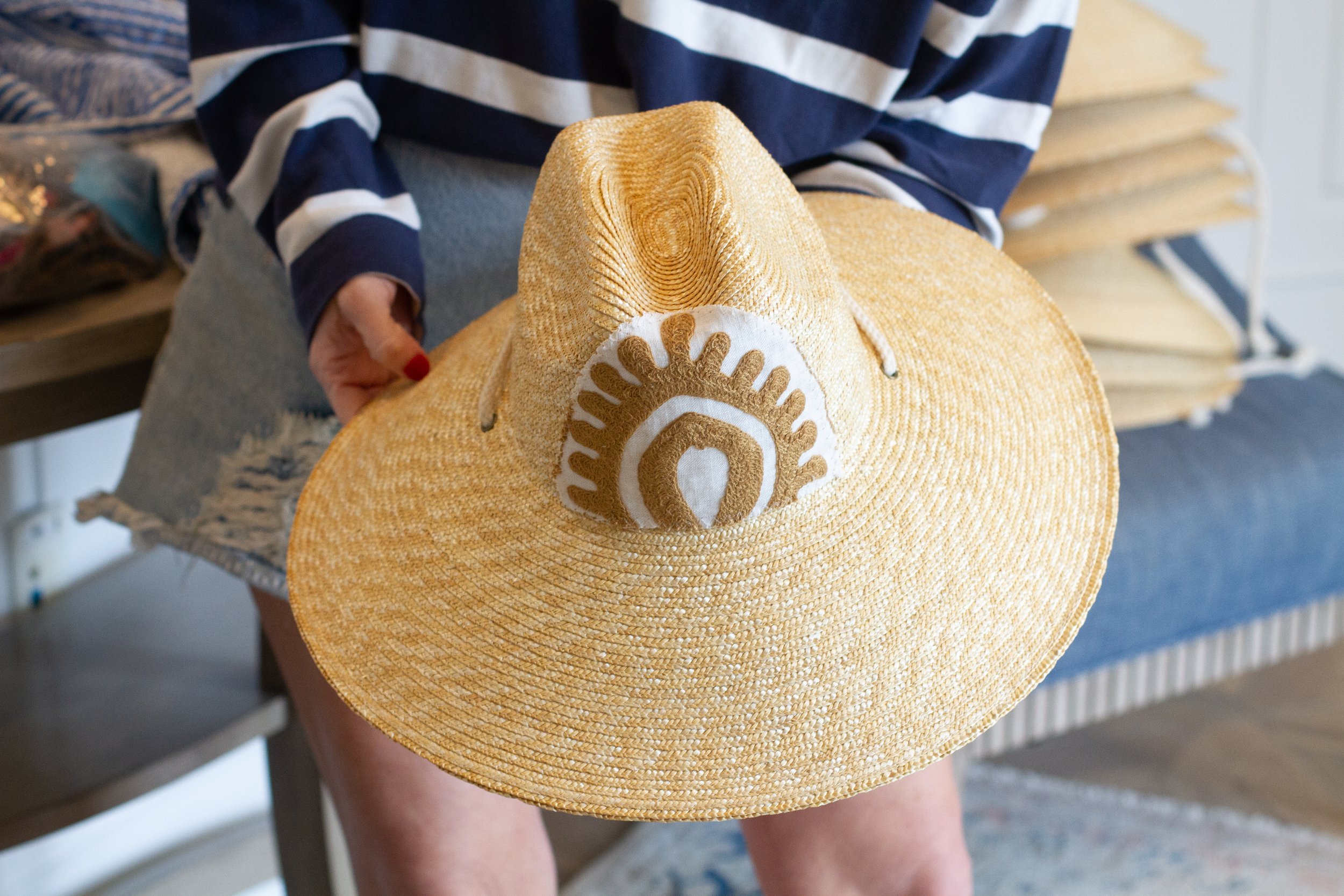 Tapestry Patch Straw Hat