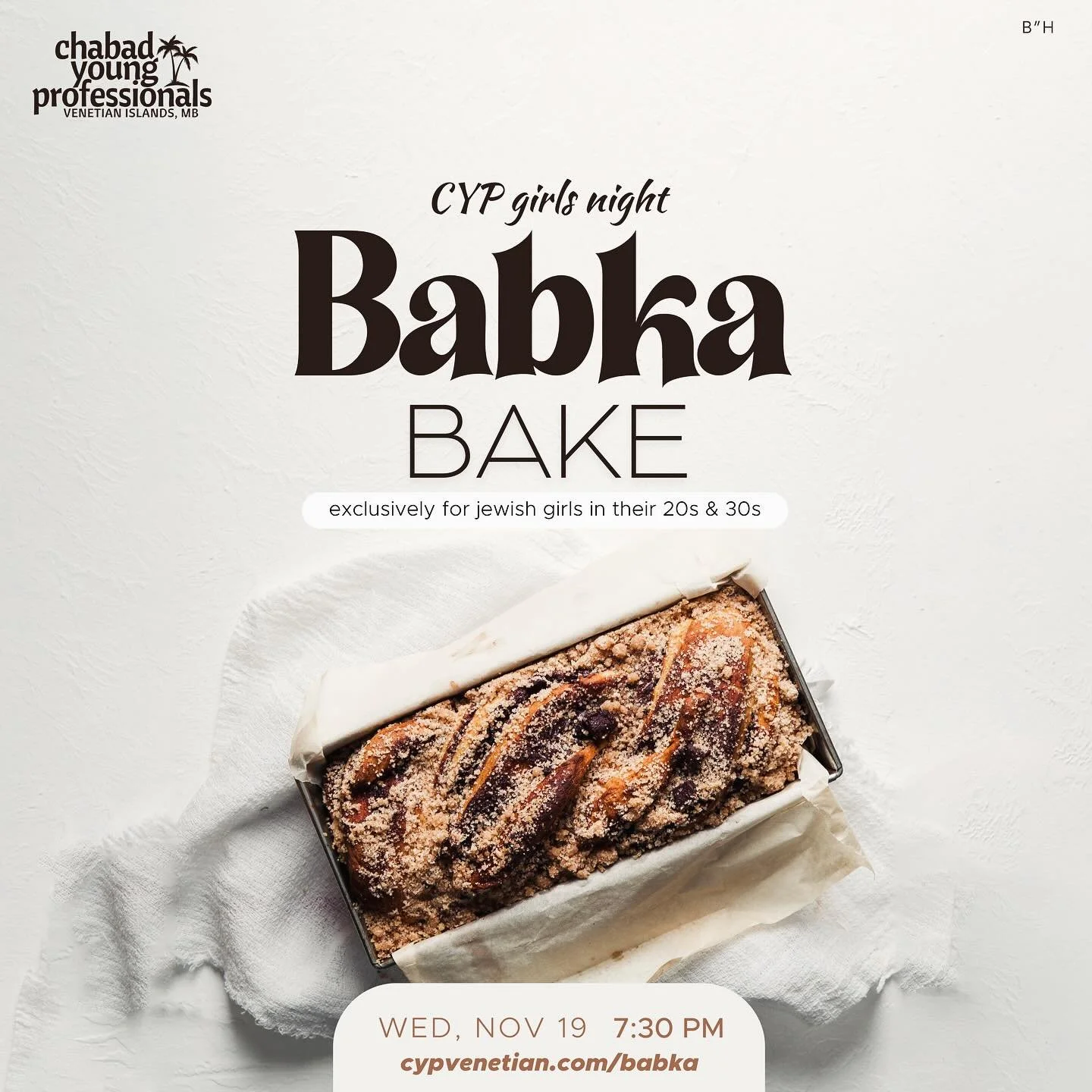 🍫 Who doesn&rsquo;t love chocolate?

👩🏼&zwj;🍳 Join our hands-on babka-making workshop, where you&rsquo;ll create your own mouthwatering, chocolate-filled treats from scratch.

🤍 Hang out with fellow young Jewish professionals as we enjoy delicio