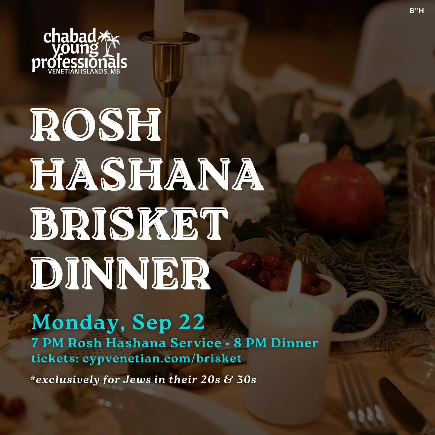 🍎🍯 Let&rsquo;s enjoy all the sweet Rosh Hashana foods + delicious homemade round Challah + melt-in-your-mouth brisket + fine wines and even finer company, for an enjoyable evening with fellow young professionals to start off the Jewish New Year rig
