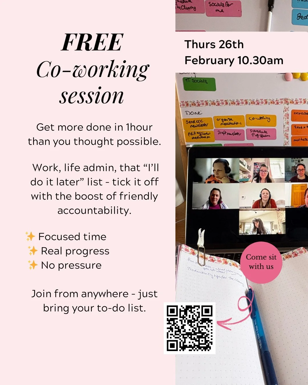 If you've got a long to-do list, but you just can't get yourself going - I've got the solution for you.

Sometimes having someone else working alongside you can make all the difference.
Don't believe me? Then come and try our next free co-working ses