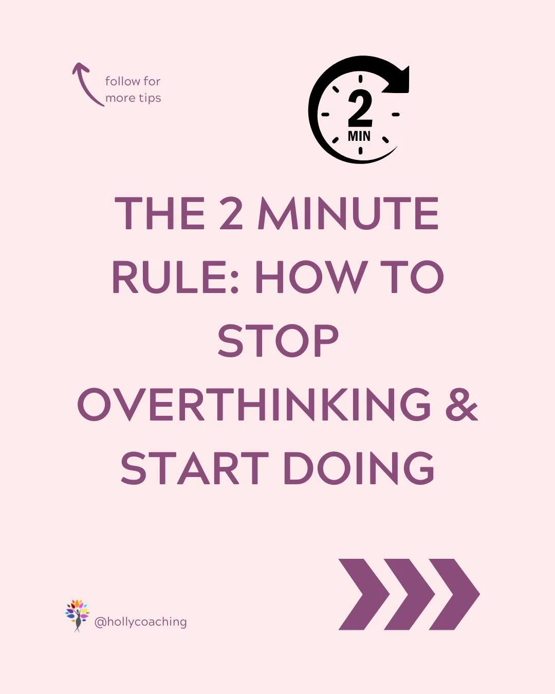 Procrastination thrives when tasks feel bigger than they are.

The 2-minute rule helps you break that cycle:
⏳ If it takes less than 2 minutes &rarr; do it now.
📝 If it&rsquo;s bigger &rarr; just commit to starting for 2 minutes.

Why it works:
🖊Sm