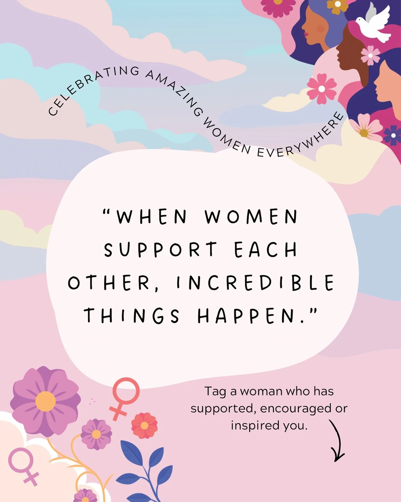 On our own we can do amazing things. Together we can be incredible. 

Tag a woman who has supported, inspired or encouraged you ⤵️