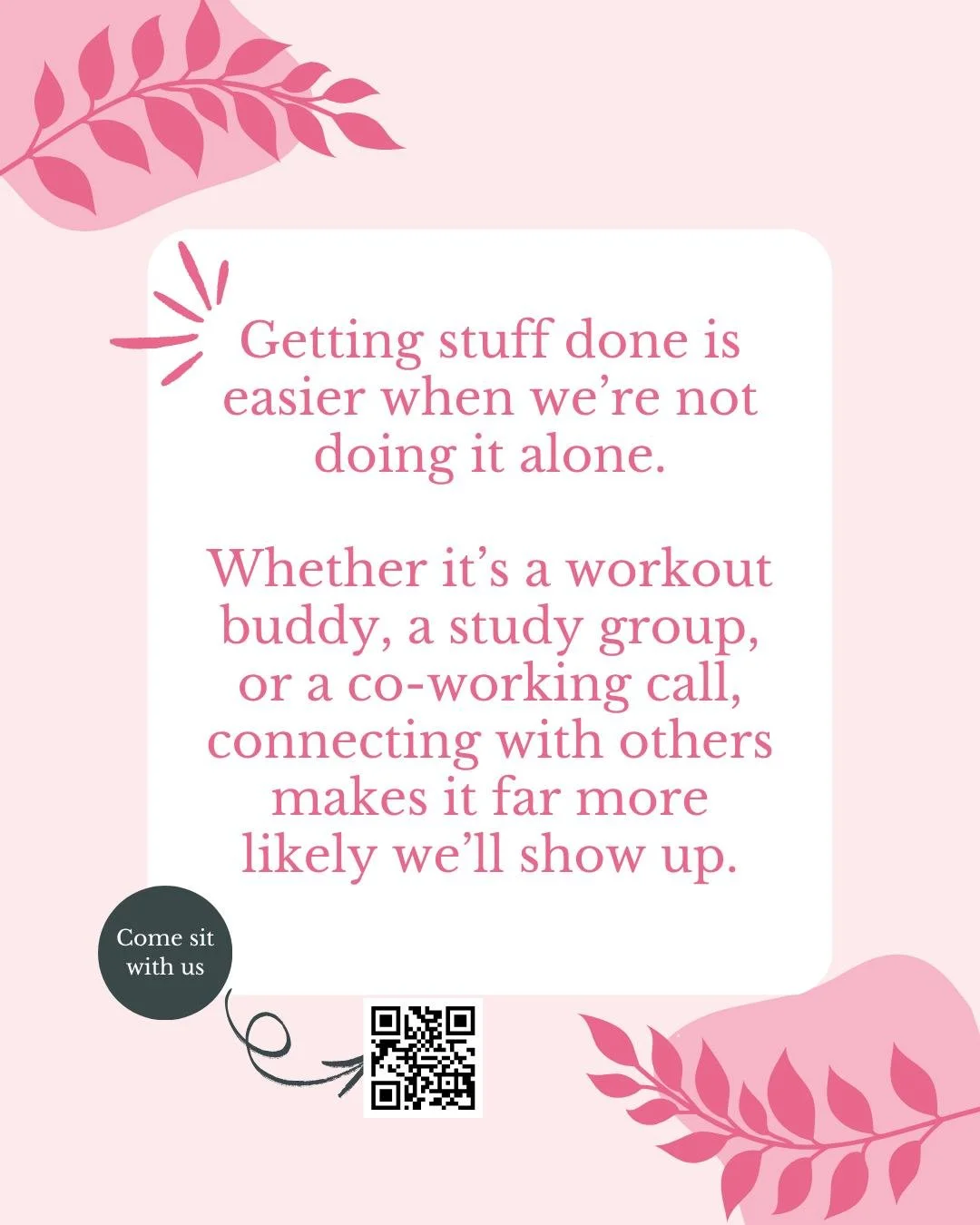 🌱 We all love the idea of going it alone. 

✅Fresh notebook. 
✅Clear plan. 
✅&ldquo;This time I&rsquo;ll stay consistent.&rdquo;

And then&hellip; life. Work runs over, energy dips and doubt creeps in. Suddenly that thing you cared about feels harde