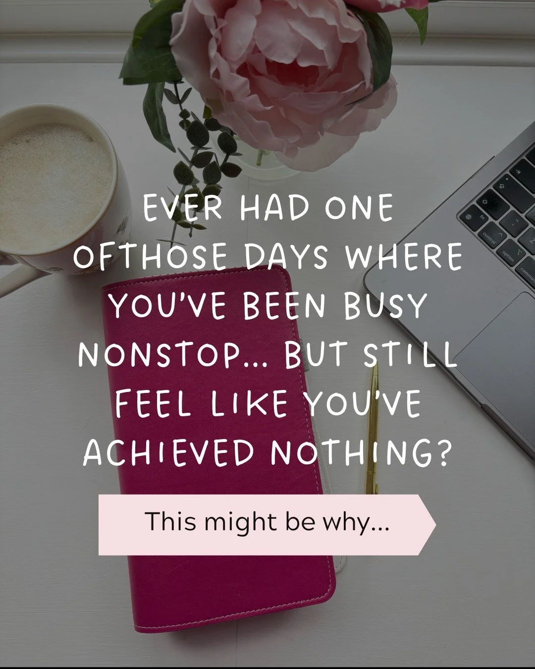 Sometimes our days feel really busy, but at the end of it we don't think we've actually done anything. It's not because we're lazy, it's because our time and energy disappear into:

✨constant interruptions
✨mental load
✨reacting to everyone else&rsqu