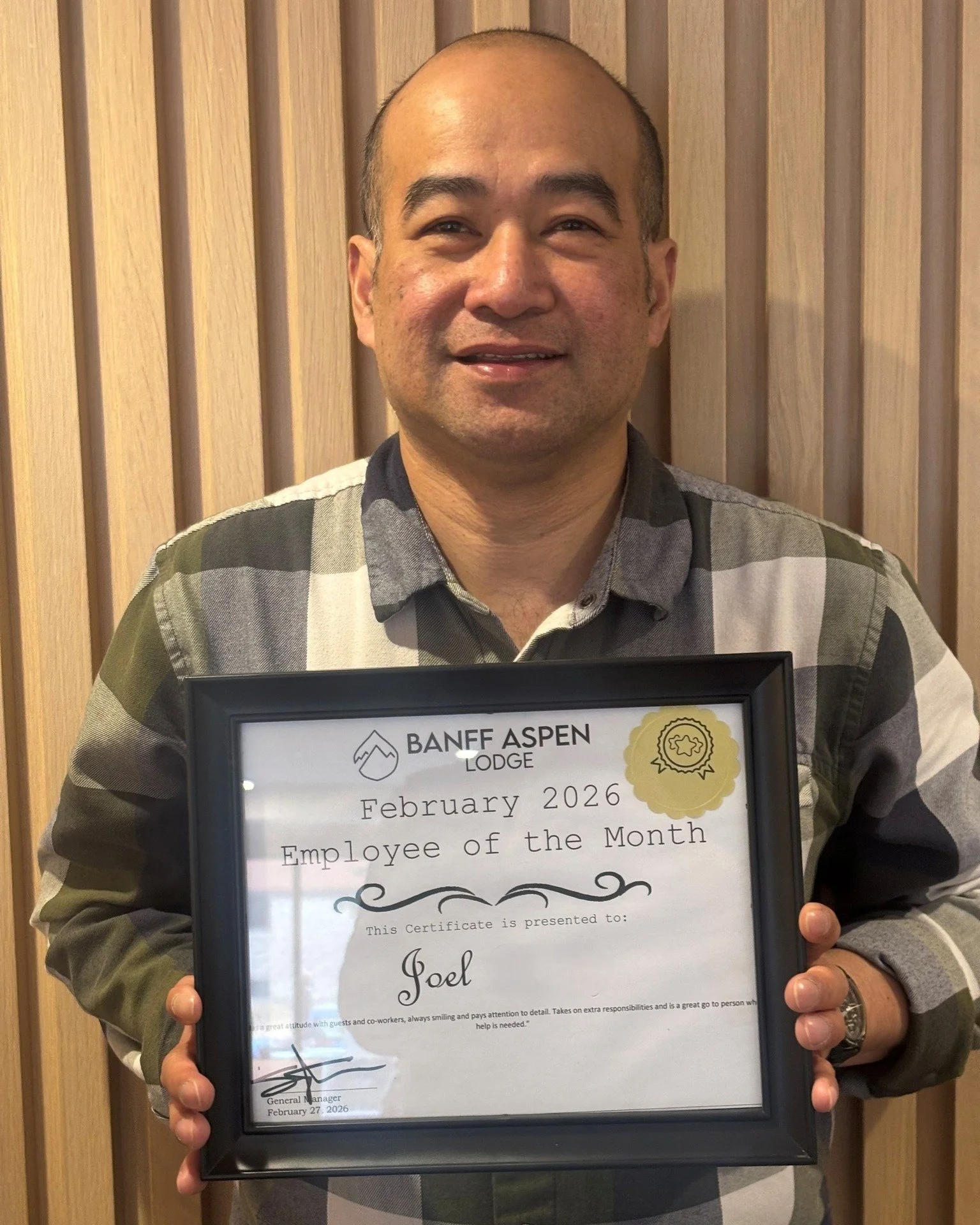 🎉 Employee of the Month 🎉

Congratulations to Joel from our Front Desk team on being named Employee of the Month &mdash; for the second time! 👏

Joel&rsquo;s friendly attitude, professionalism, and dedication to guest service help create memorable