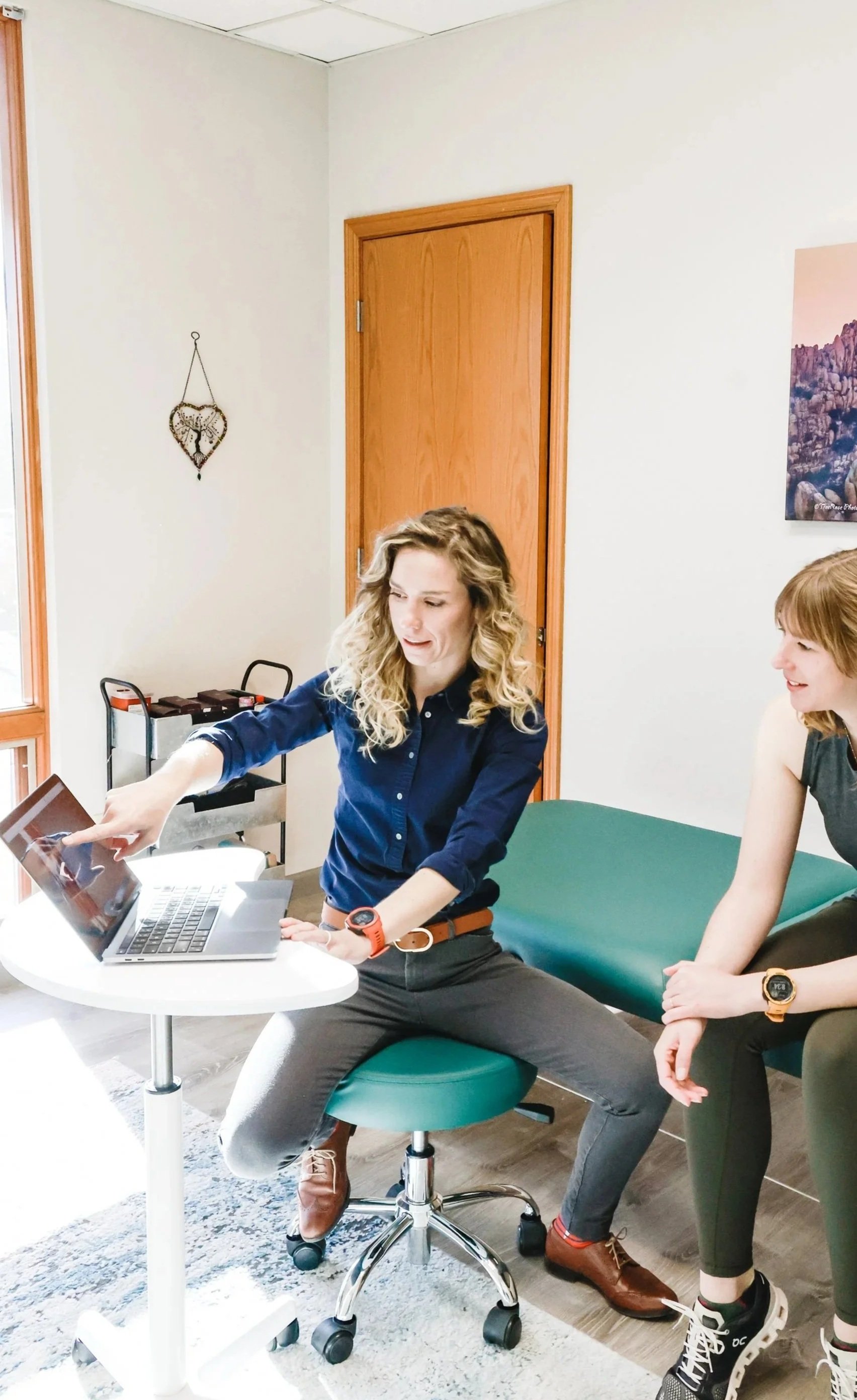 two physical therapists together for business and clinical consulting.