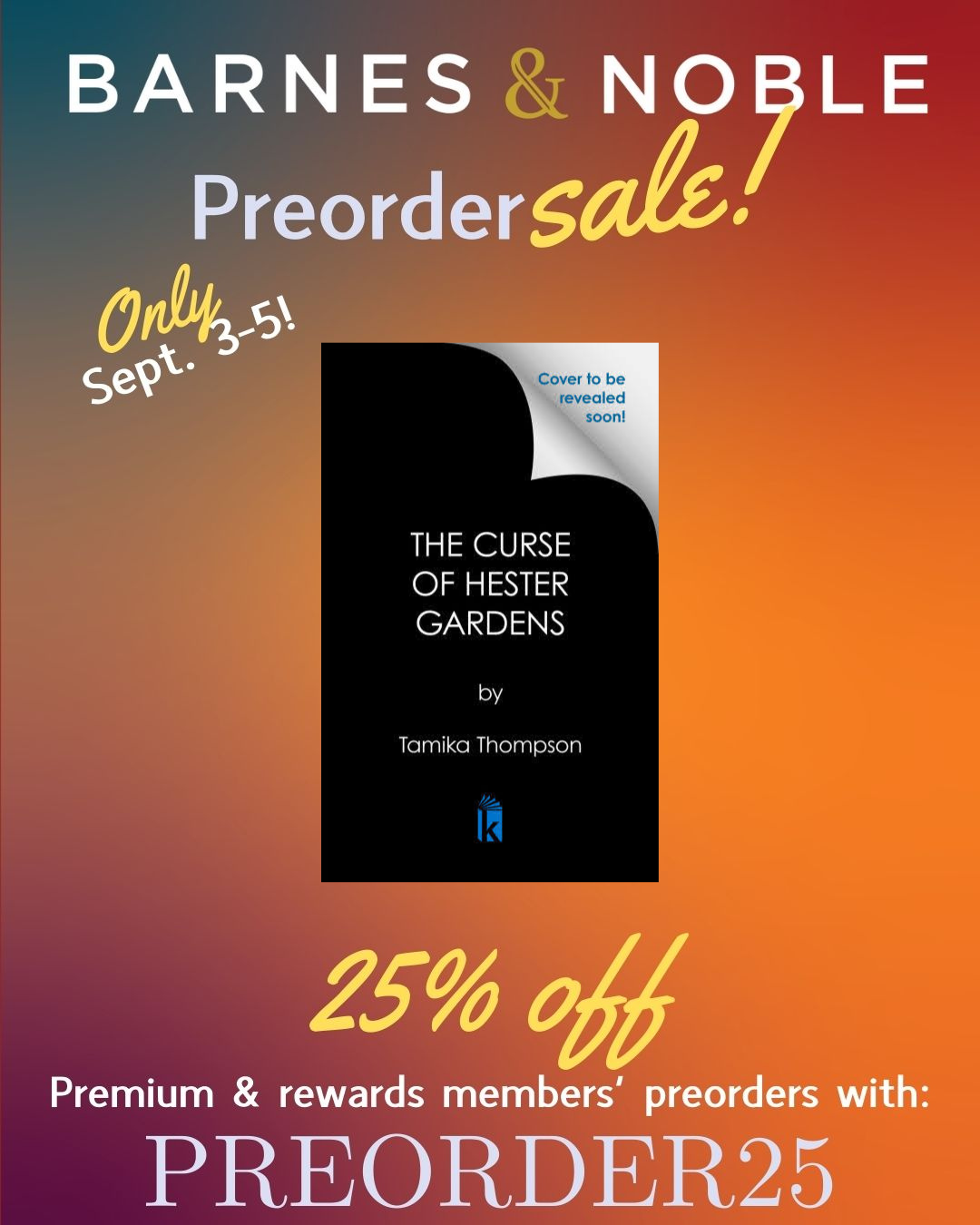 Preorder Discount for The Curse of Hester Gardens