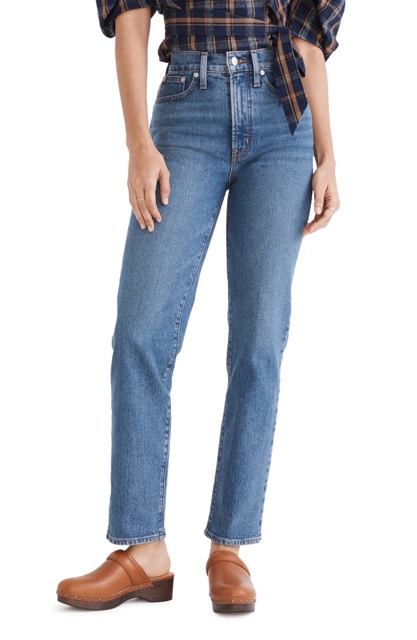 the perfect high waisted straight leg denim