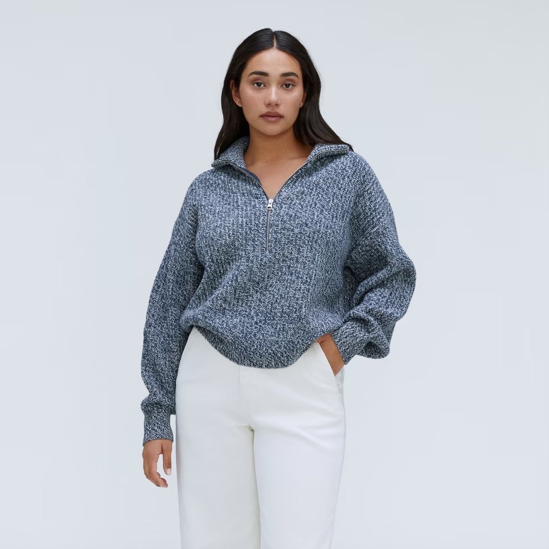 felted merino half-zip sweater