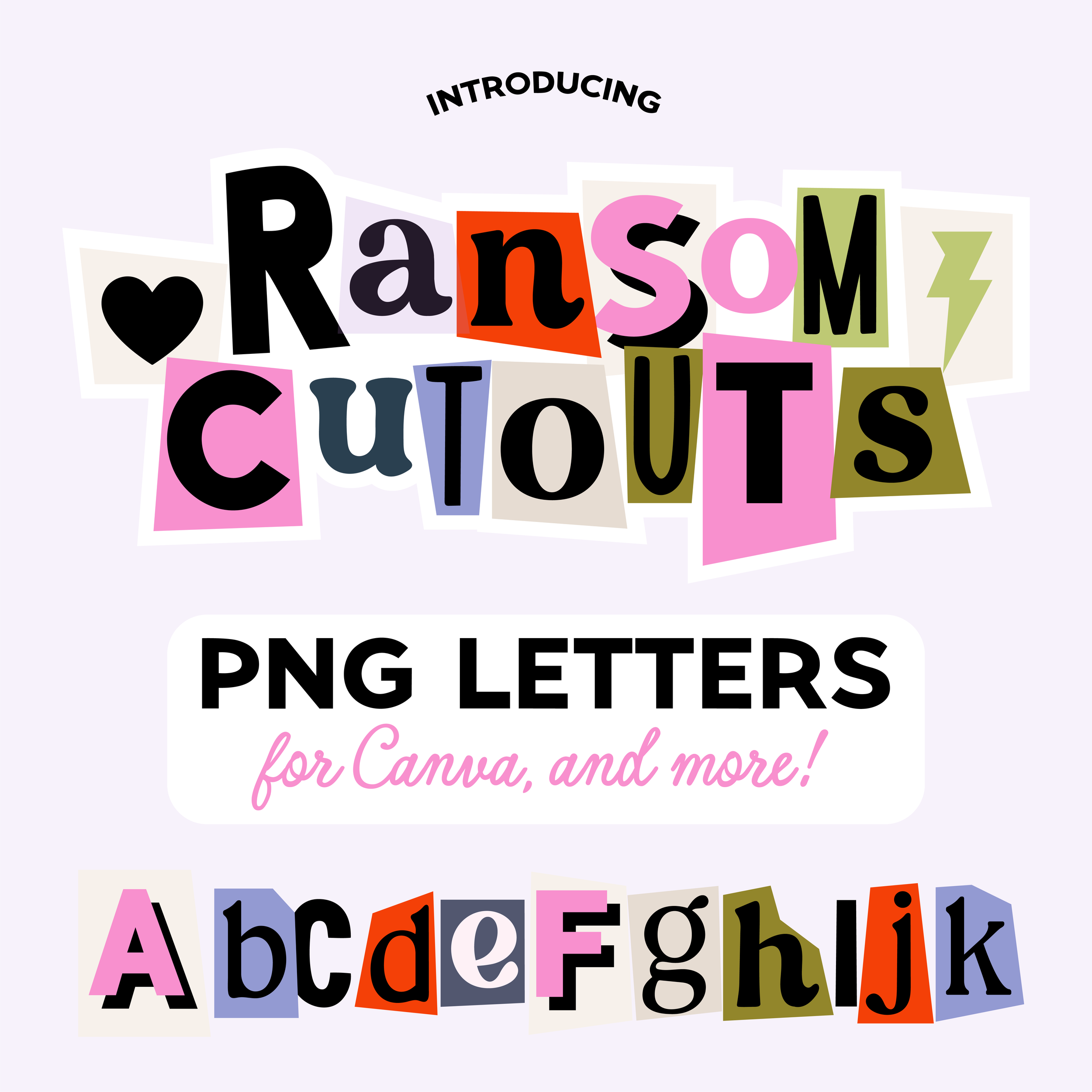 Cute Ransom Cutouts PNG Letters