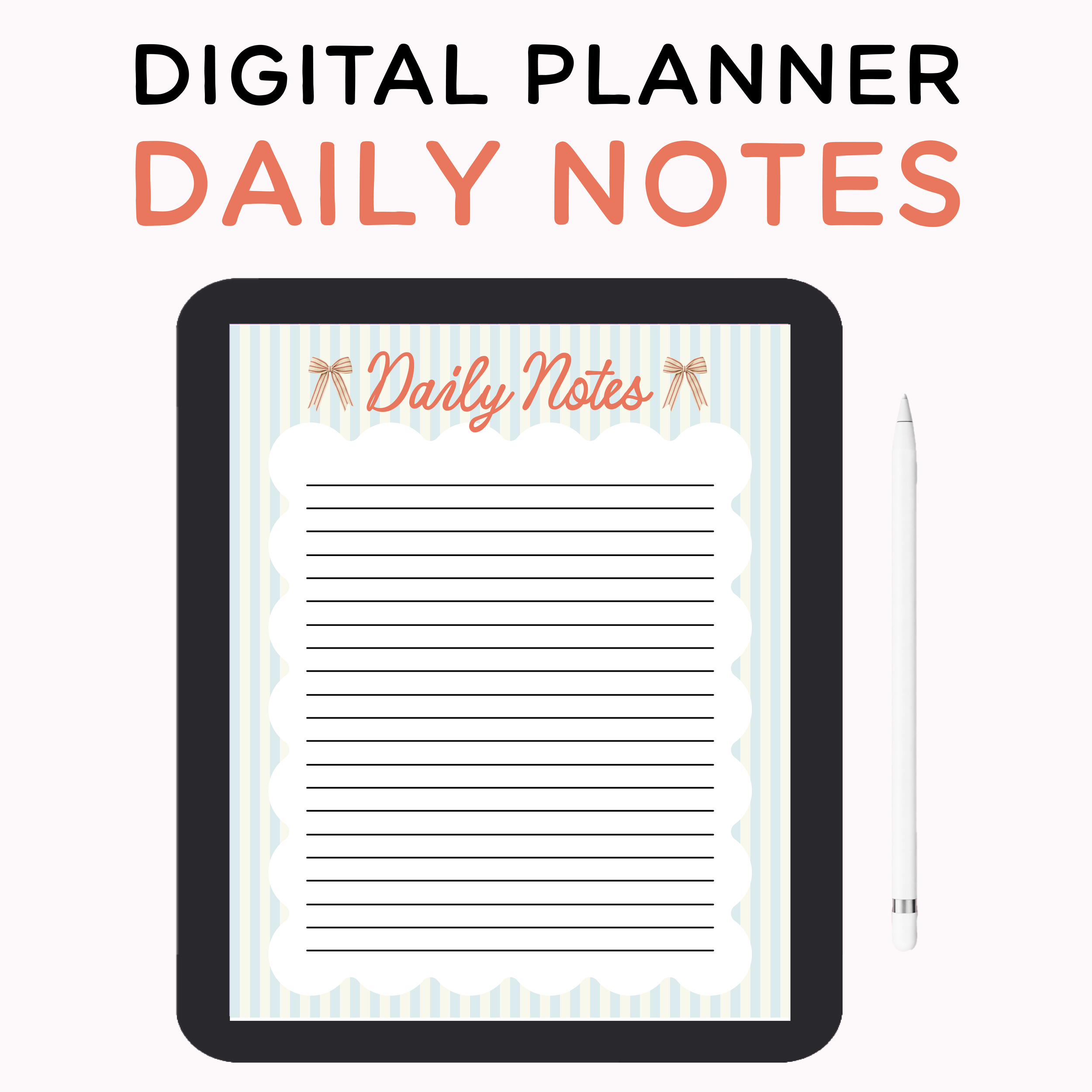 DAILY NOTES - 1 PDF PAGE FOR DIGITAL PLANNING AND GOODNOTES