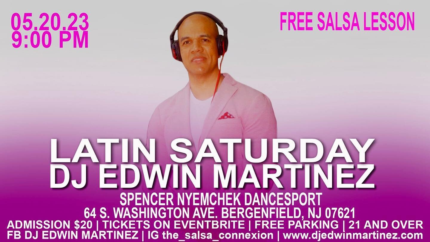 See you tonight at Spencer Nyemchek Dancesport, Bergenfield, NJ