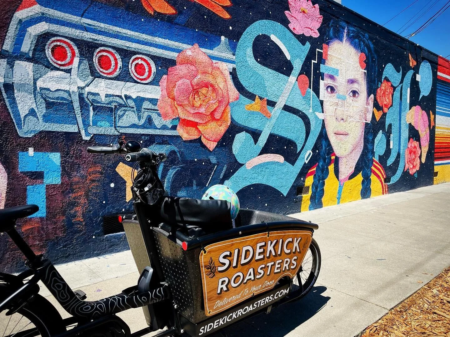 Super fun delivery ride today! Stopping along the way to check out local art with my sidekick!