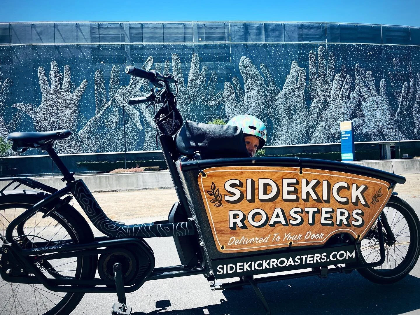 Super fun delivery ride today! Stopping along the way to check out local art with my sidekick!