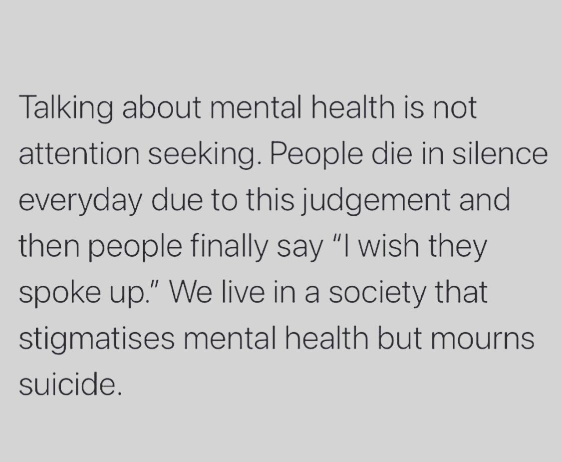 There is SOMEONE out there that cares, even if it doesn&rsquo;t feel that way in the moment. Let&rsquo;s support each other ❤️

National Suicide prevention hotline: 800.273.8255 

@fightthroughmentalhealth